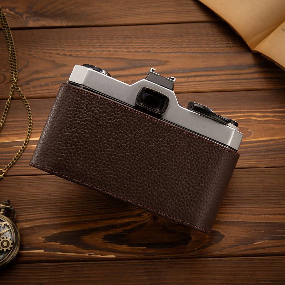 Funda de cuero genuino para cámara Pentax K1000 - Marrón