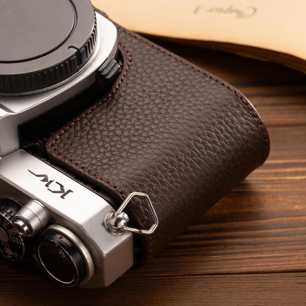 Funda de cuero genuino para cámara Pentax K1000 - Marrón
