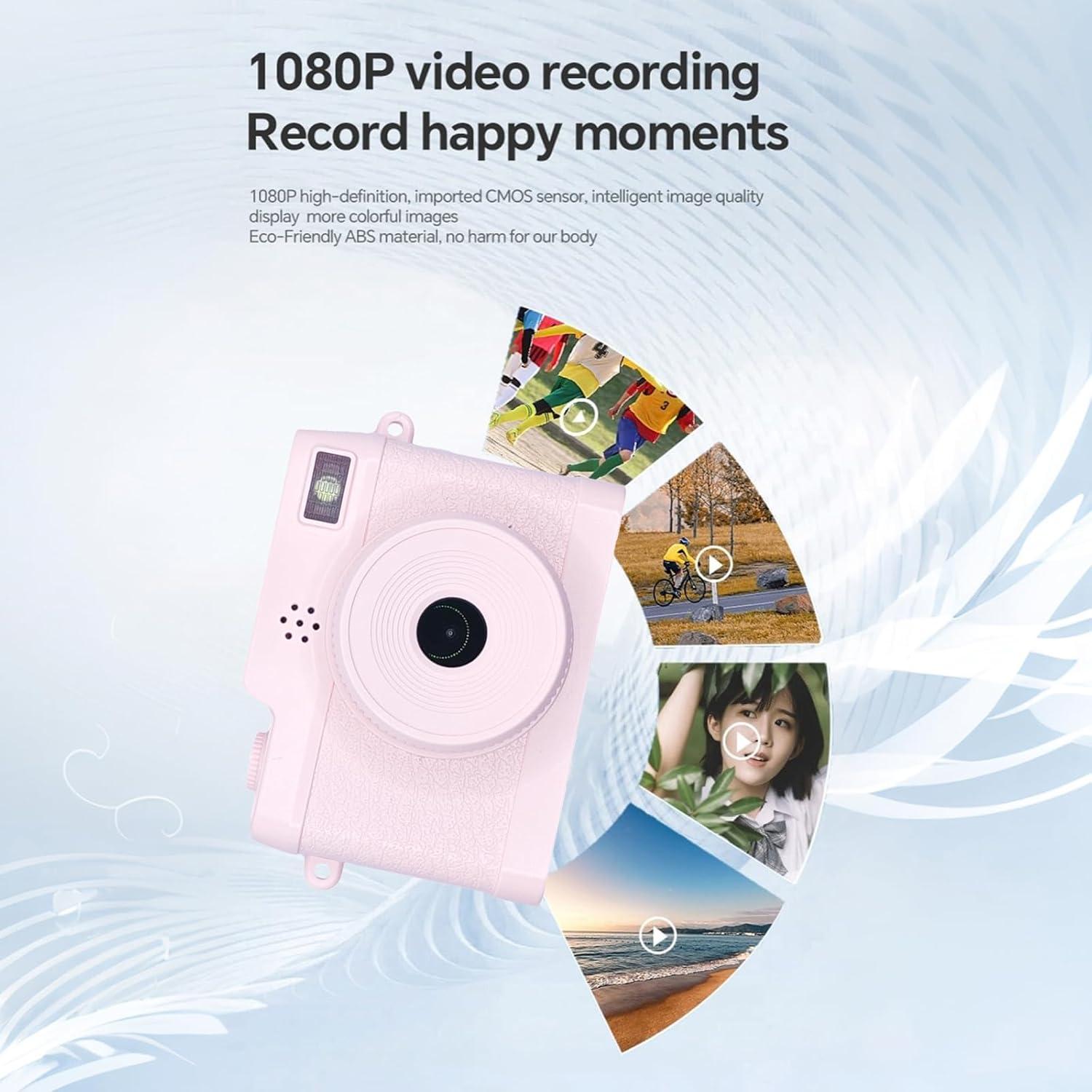 Cámara Mini Digital ONEFAR X2PRO 1080P Rosa con 32GB