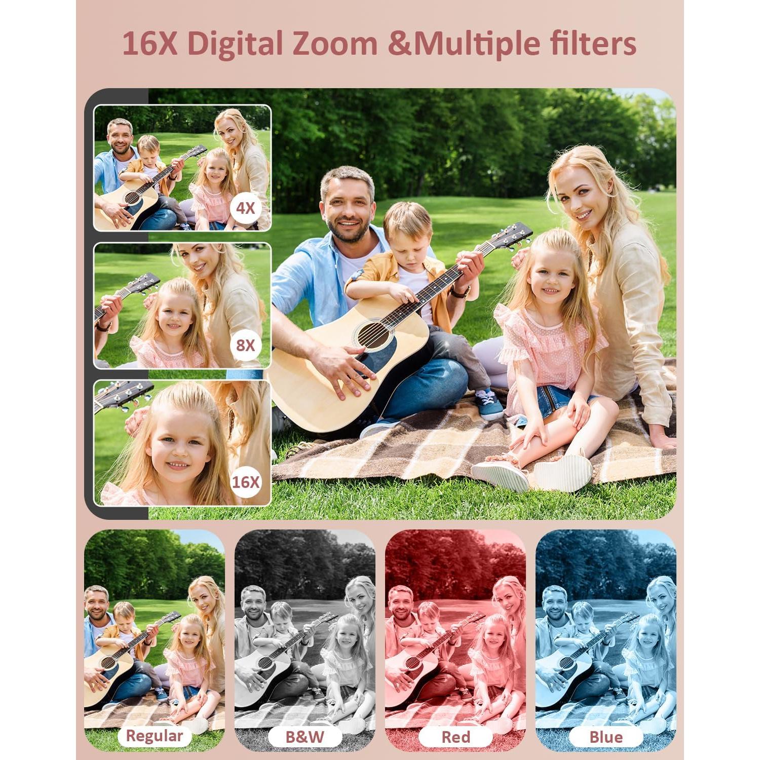 Cámara Digital Qumcou M03 50MP FHD 1080P Zoom 16x Niños