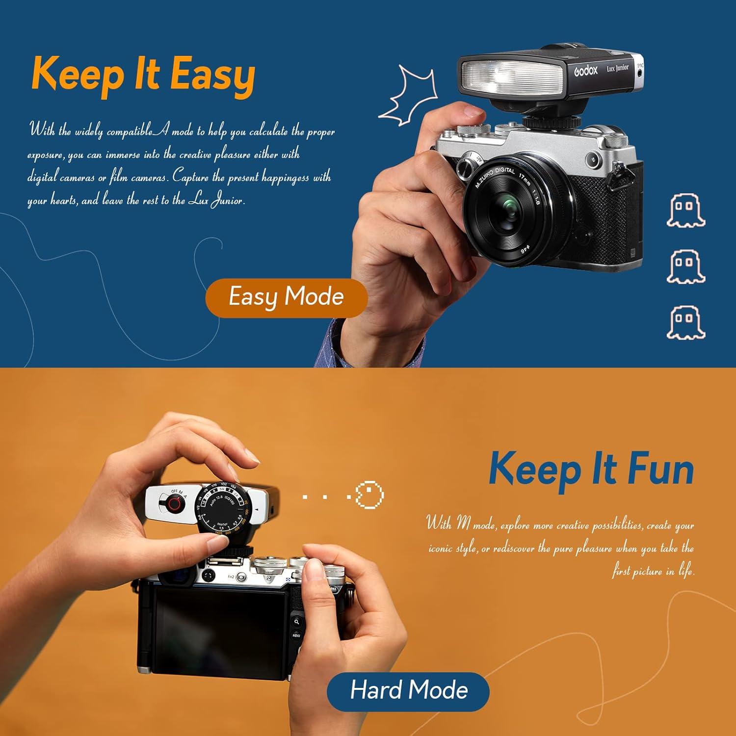 Flash Godox Lux Junior GN12 Retro 6000K-1200K para Cámaras