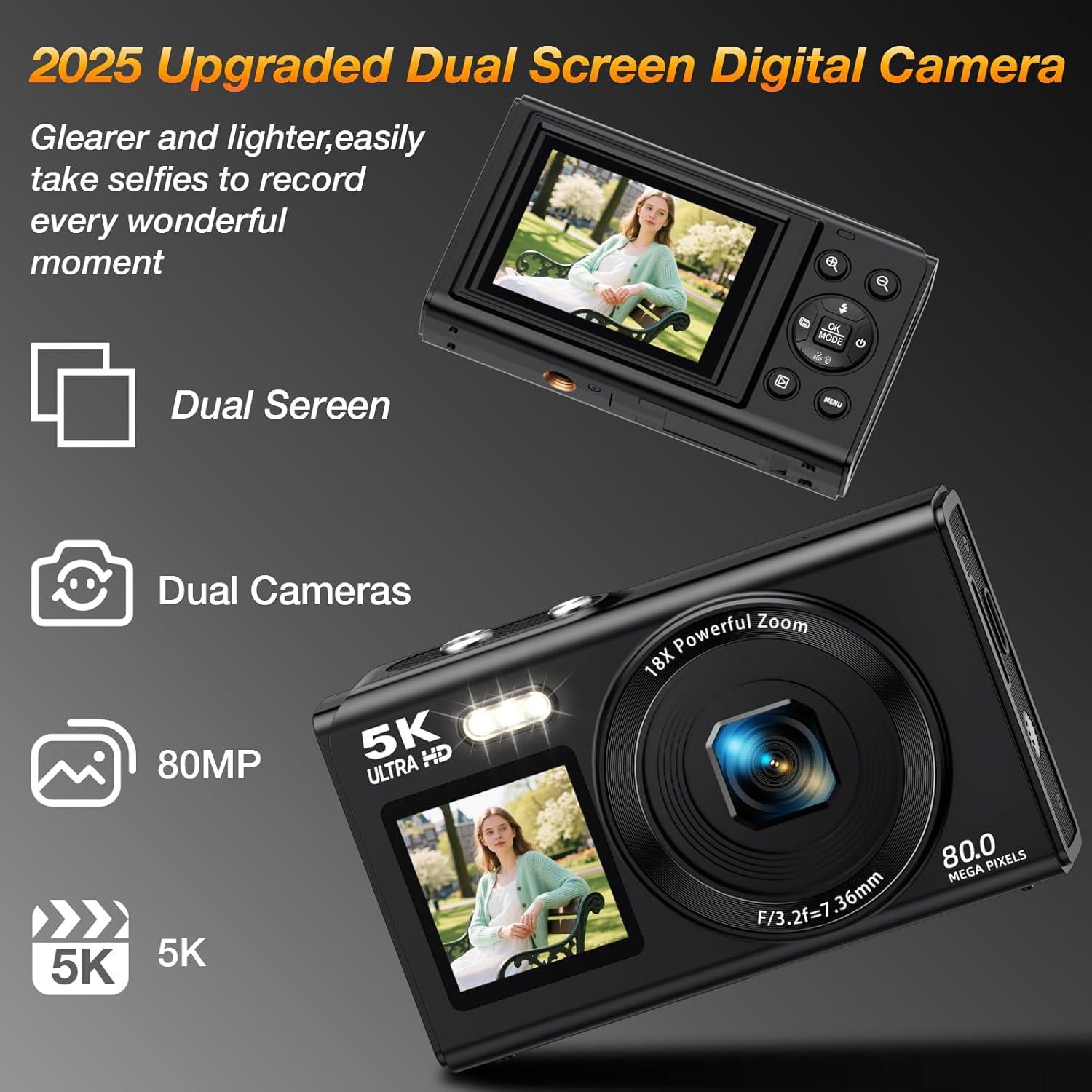 Cámara Digital 5K Luluckck S150PRO 80MP Pantalla Dual