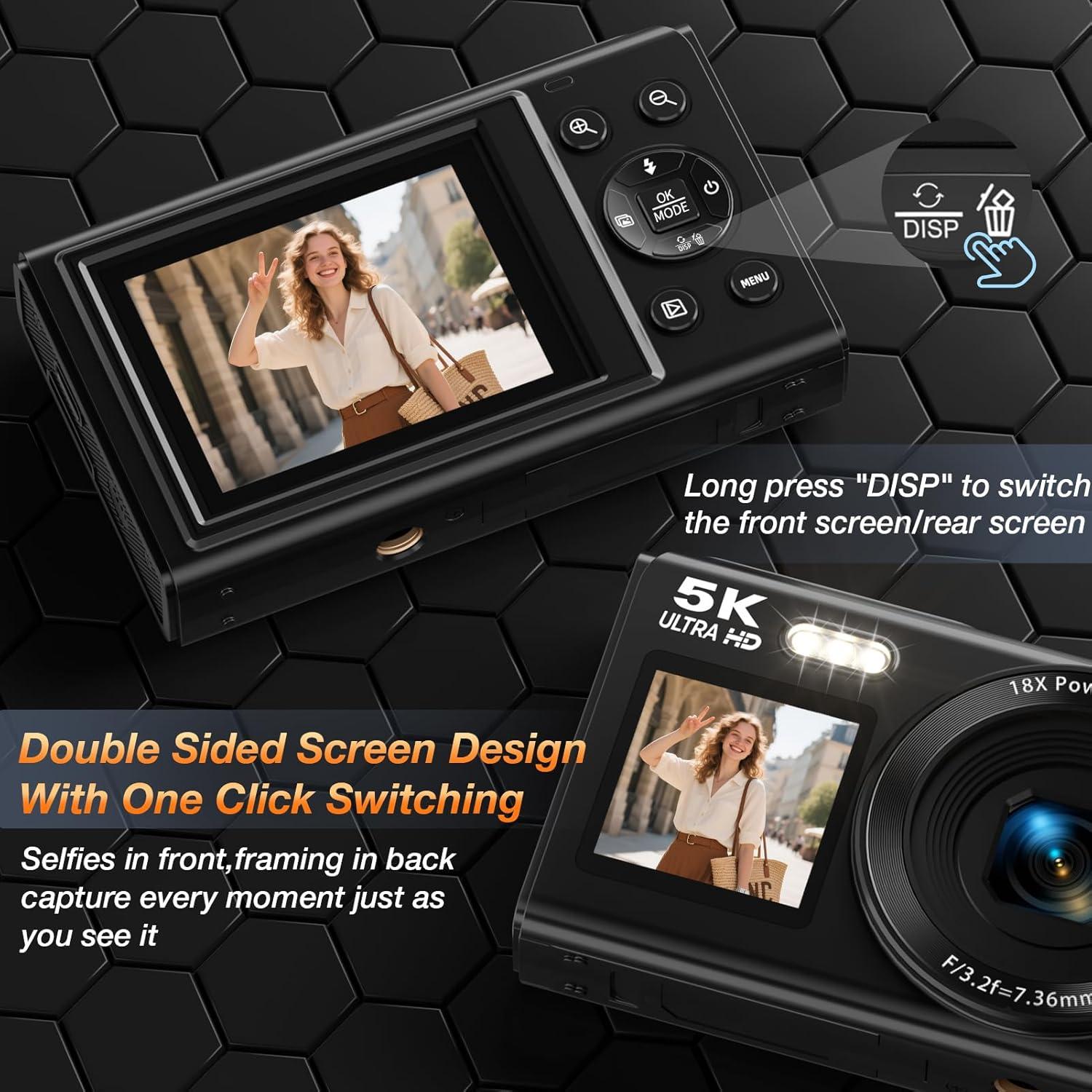 Cámara Digital 5K Luluckck S150PRO 80MP Pantalla Dual