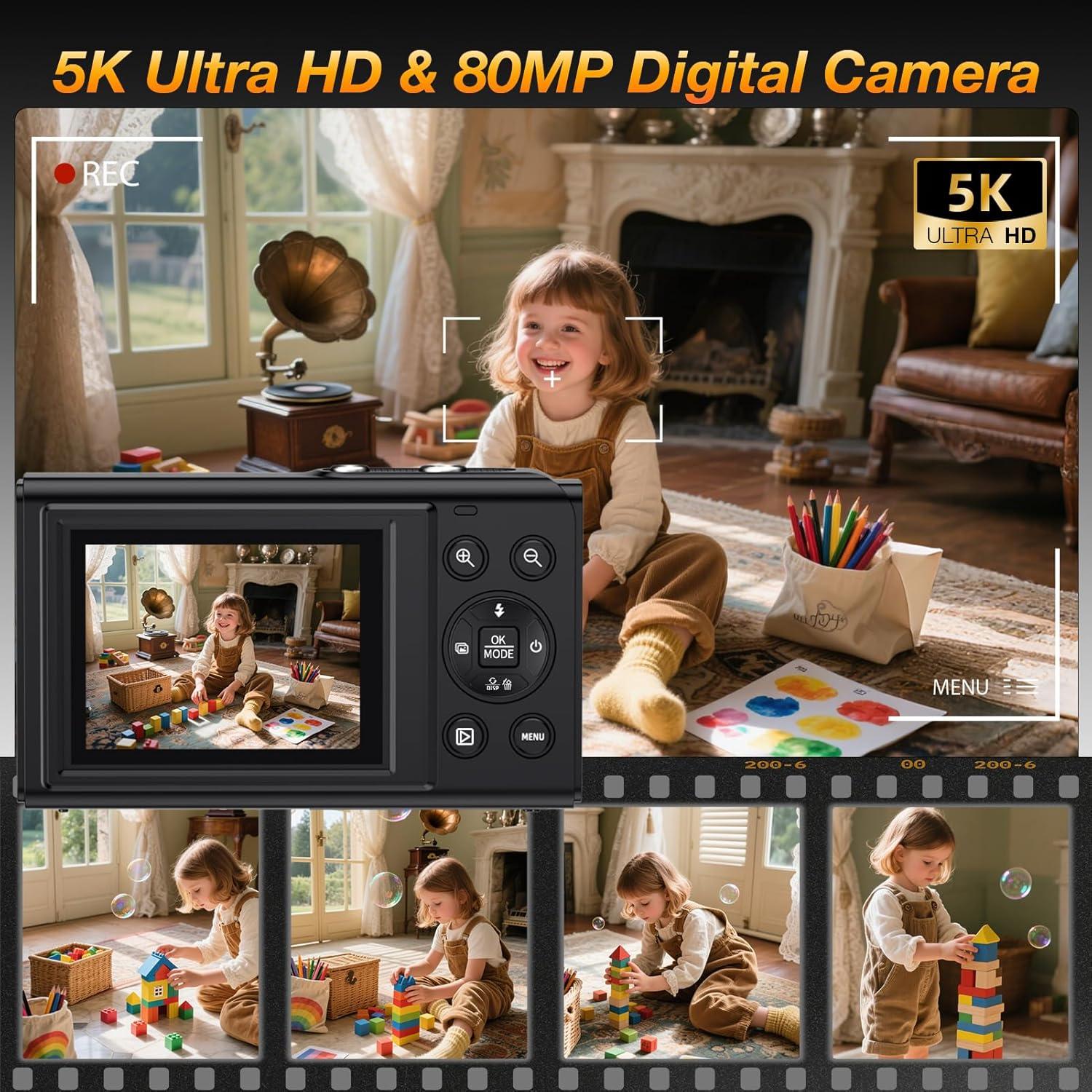 Cámara Digital 5K Luluckck S150PRO 80MP Pantalla Dual