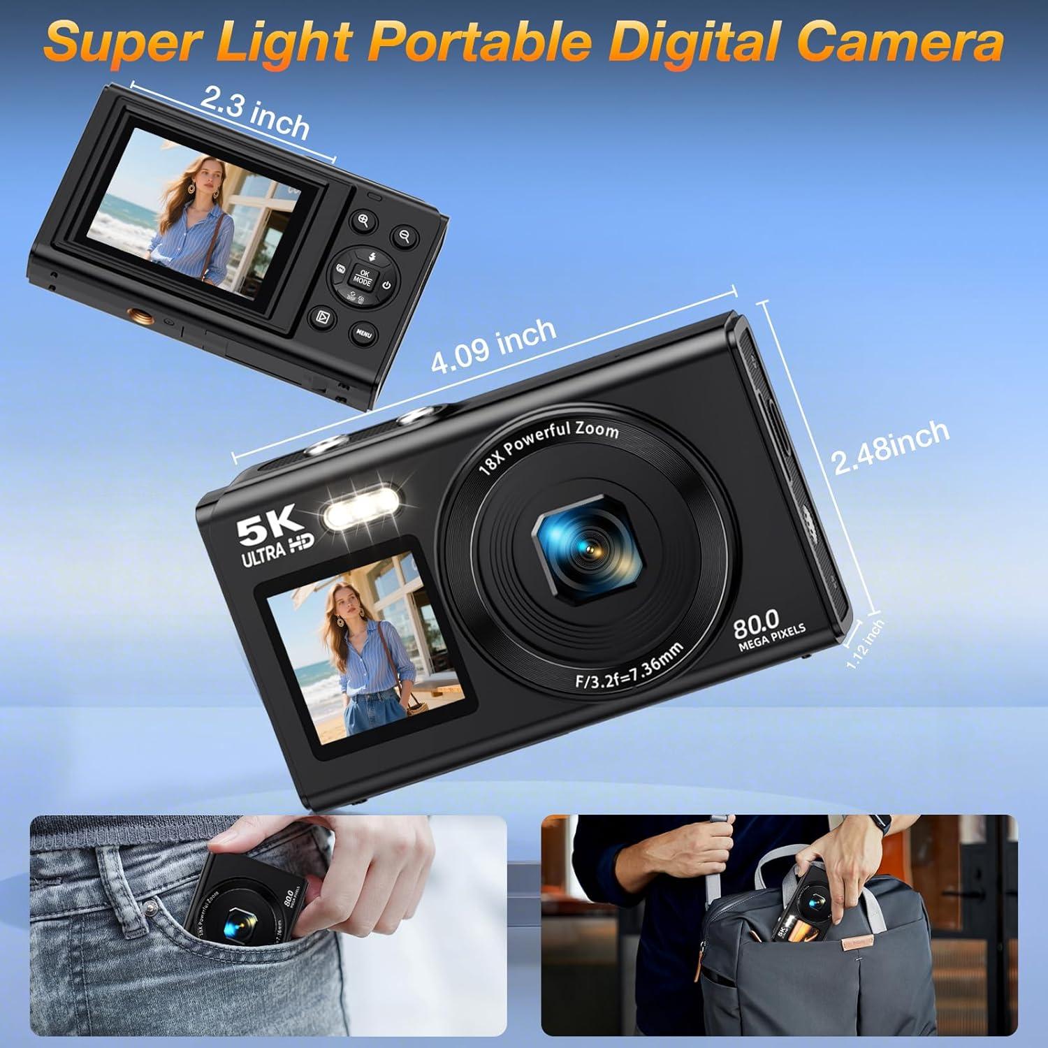 Cámara Digital 5K Luluckck S150PRO 80MP Pantalla Dual