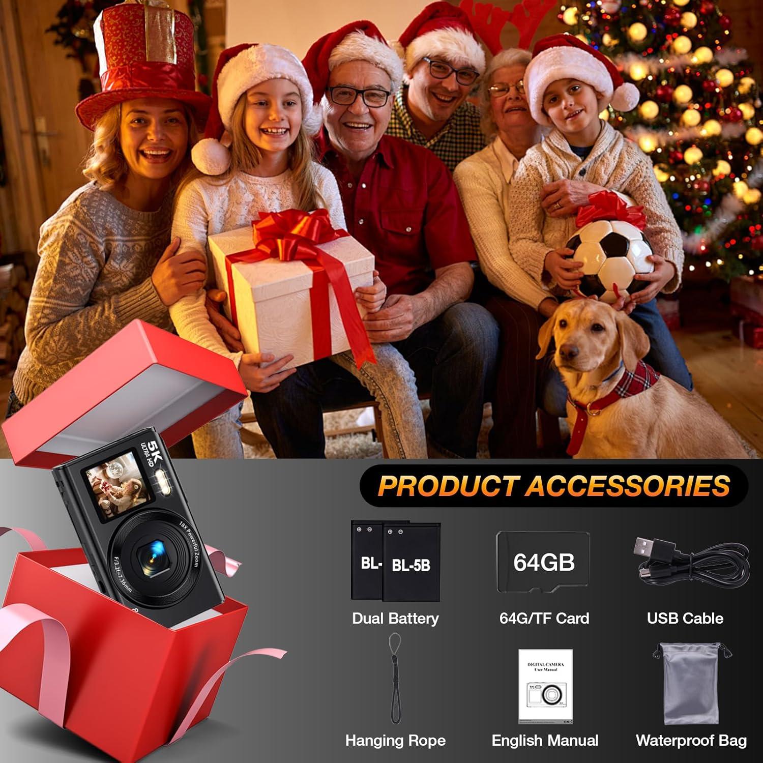 Cámara Digital 5K Luluckck S150PRO 80MP Pantalla Dual