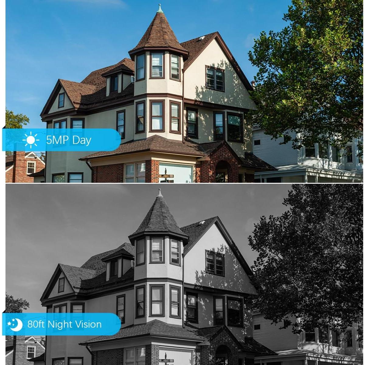 Cámara de Seguridad Domo OOSSXX 5MP HD IP67 para Interior/Exterior