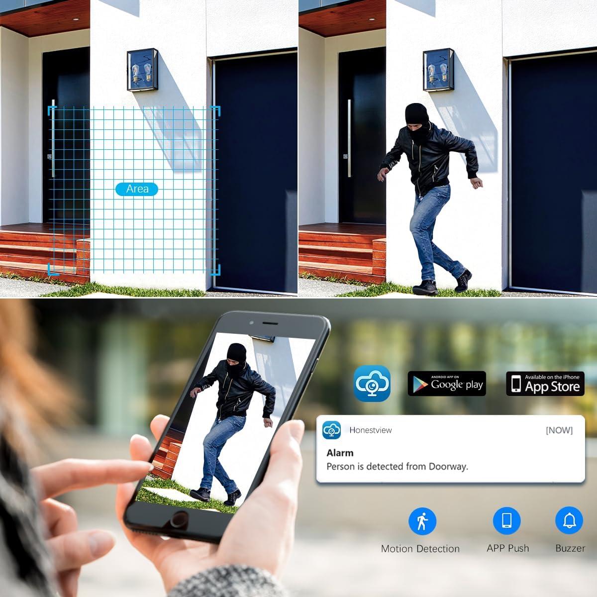 Cámara de Seguridad Domo OOSSXX 5MP HD IP67 para Interior/Exterior