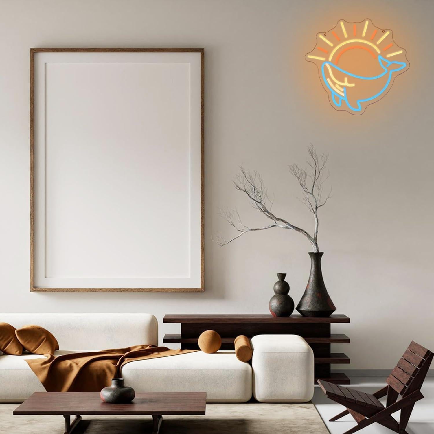 Luz de Neón Ballena Xixkilly 34.3x33 cm LED Decorativa