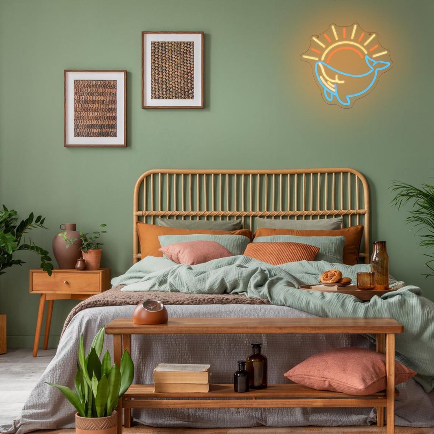 Luz de Neón Ballena Xixkilly 34.3x33 cm LED Decorativa