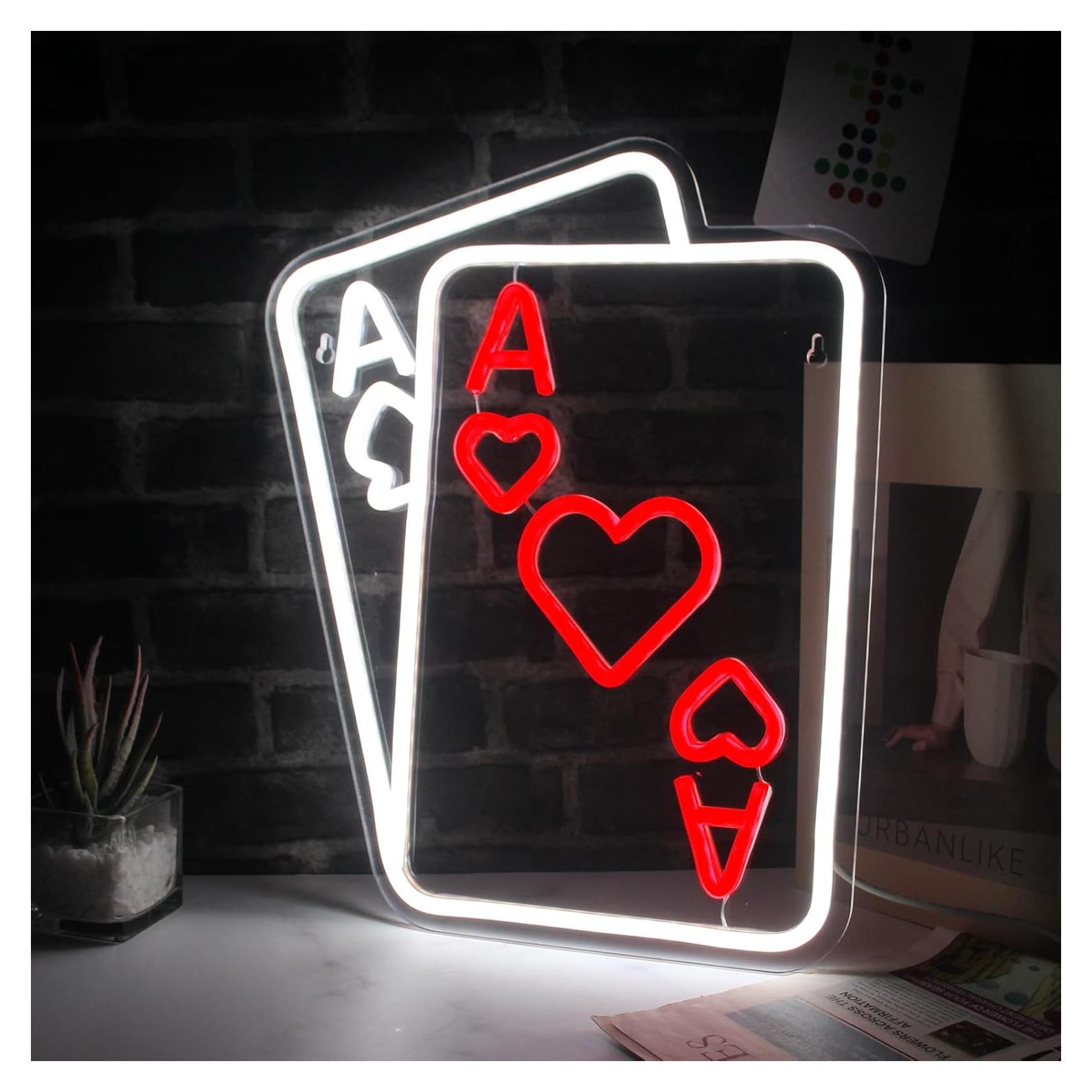 Cartel de Neón de Póker LeDigPig 37.6x30.5cm LED Rojo