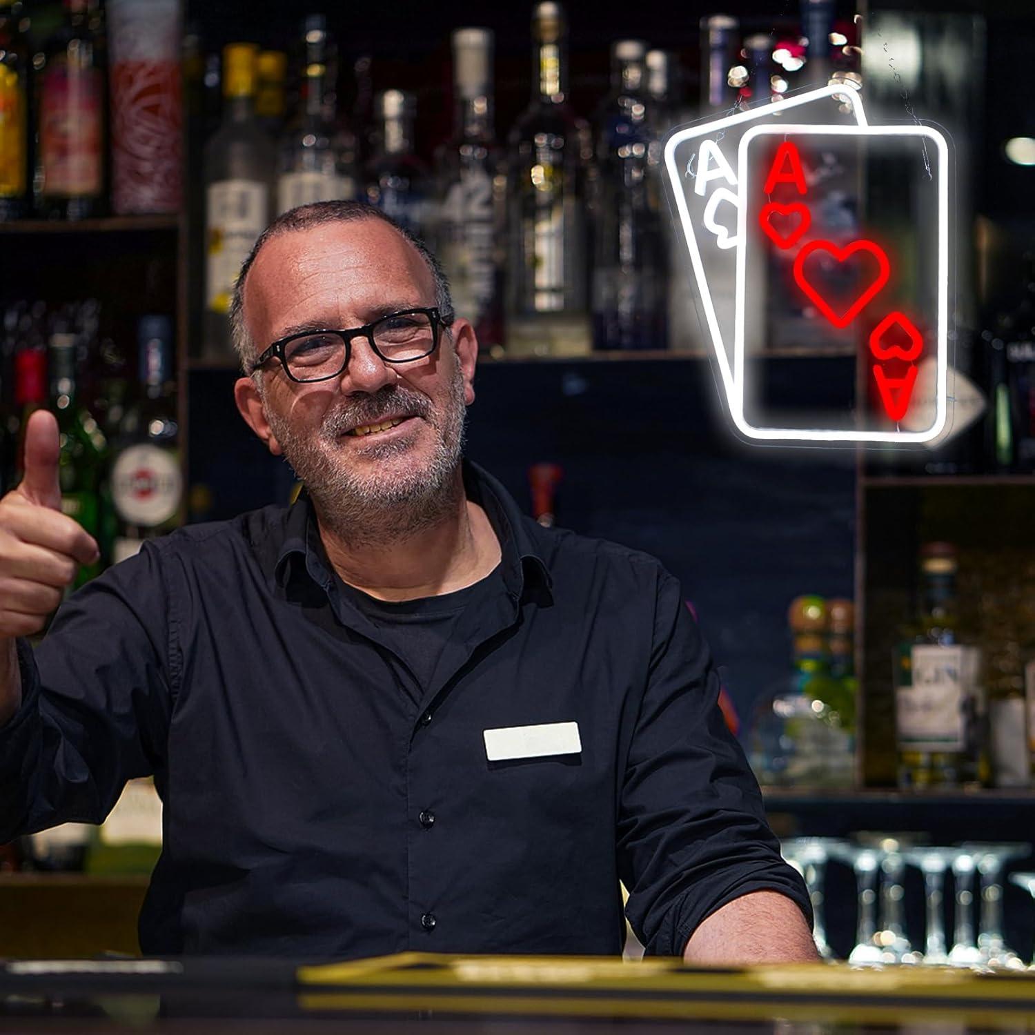 Cartel de Neón de Póker LeDigPig 37.6x30.5cm LED Rojo