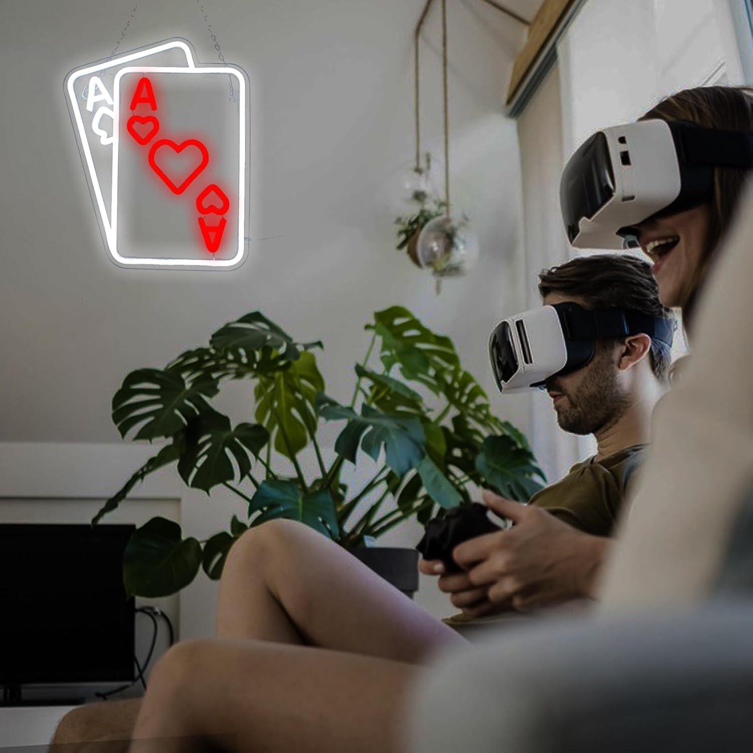 Cartel de Neón de Póker LeDigPig 37.6x30.5cm LED Rojo