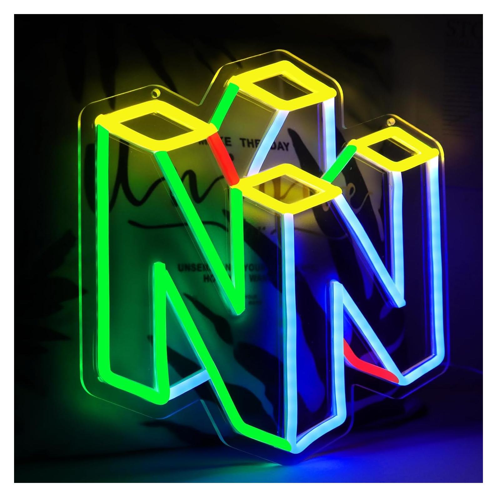 Luz de Neón LED WonderfulLife N64 para Decoración Gamer 31x31cm