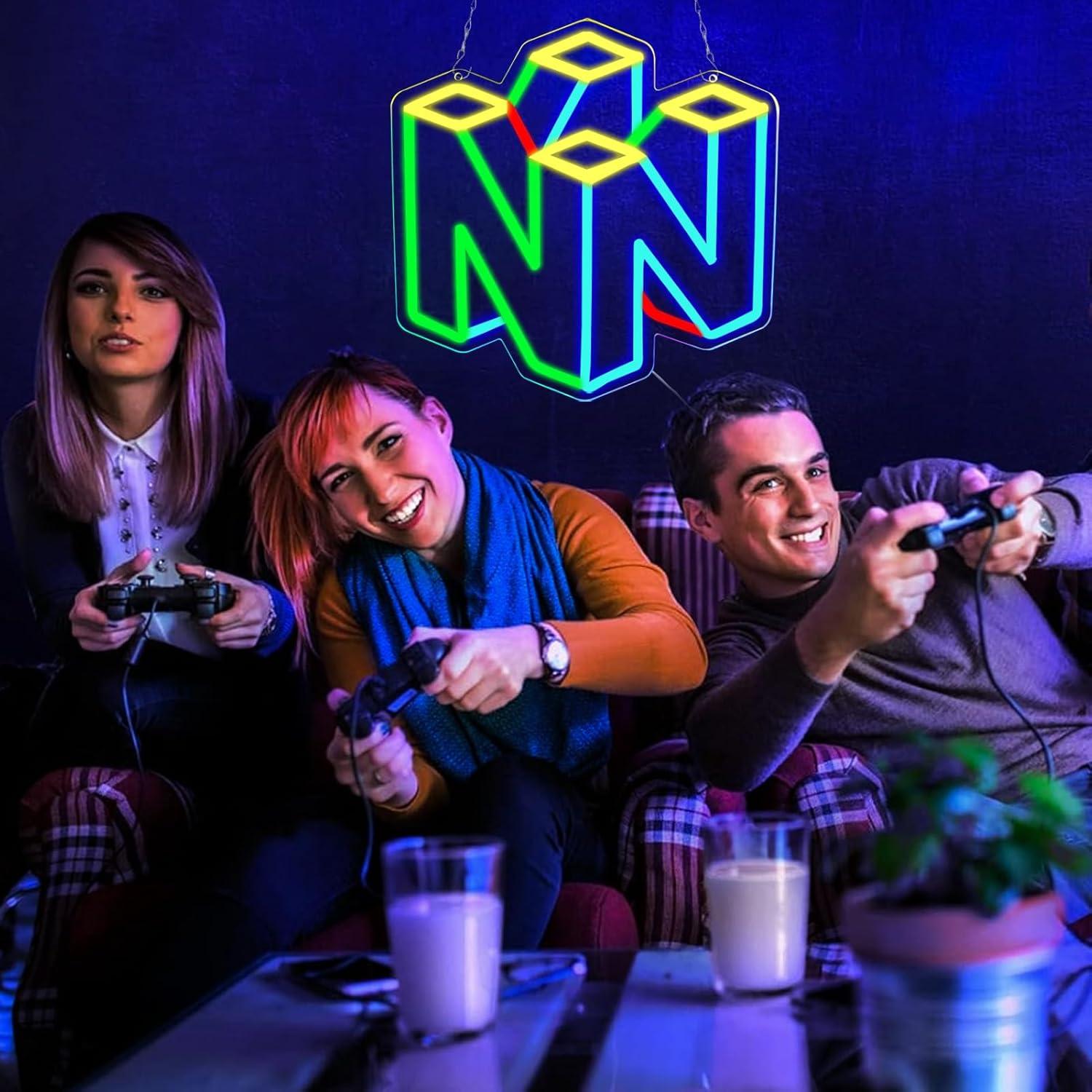 Luz de Neón LED WonderfulLife N64 para Decoración Gamer 31x31cm