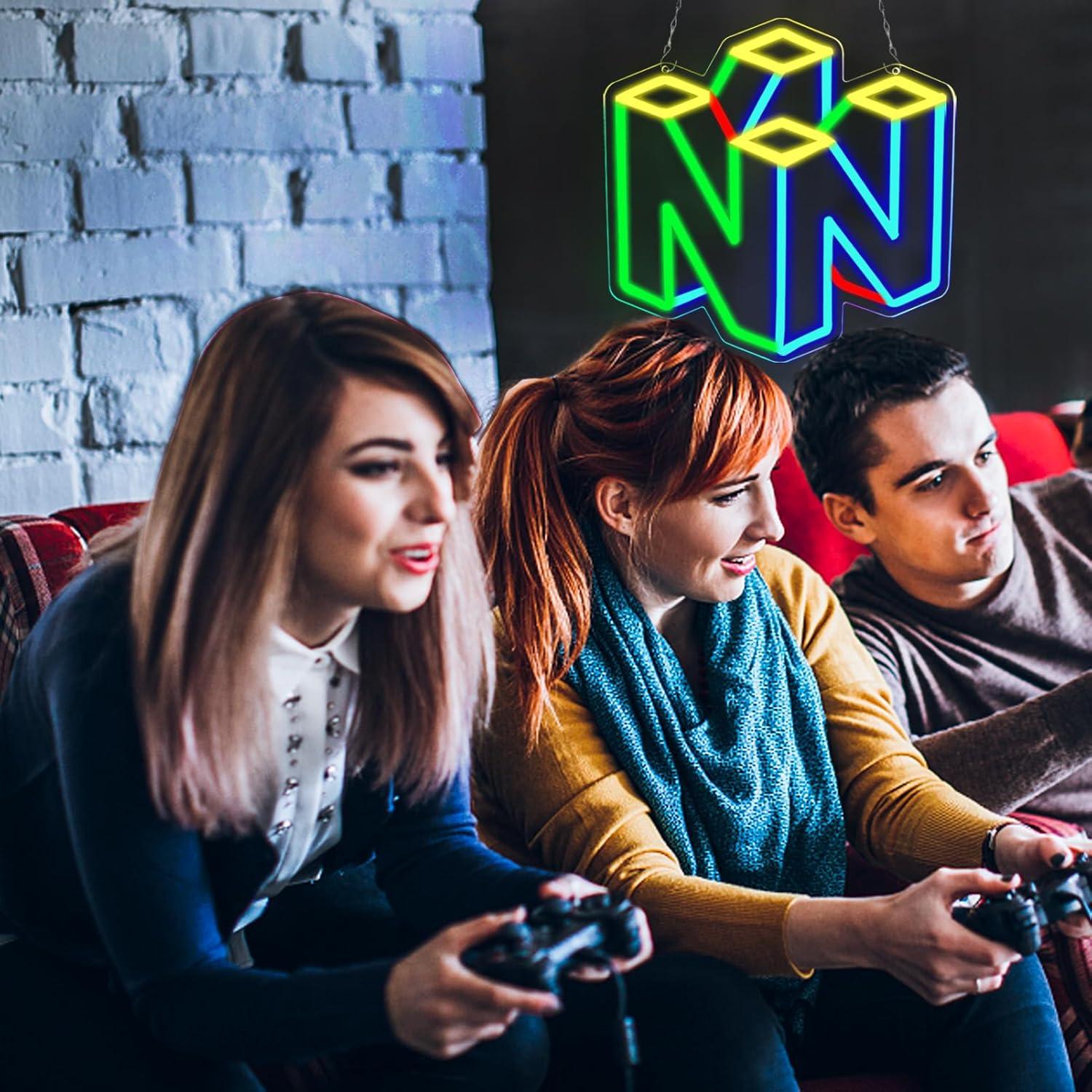 Luz de Neón LED WonderfulLife N64 para Decoración Gamer 31x31cm