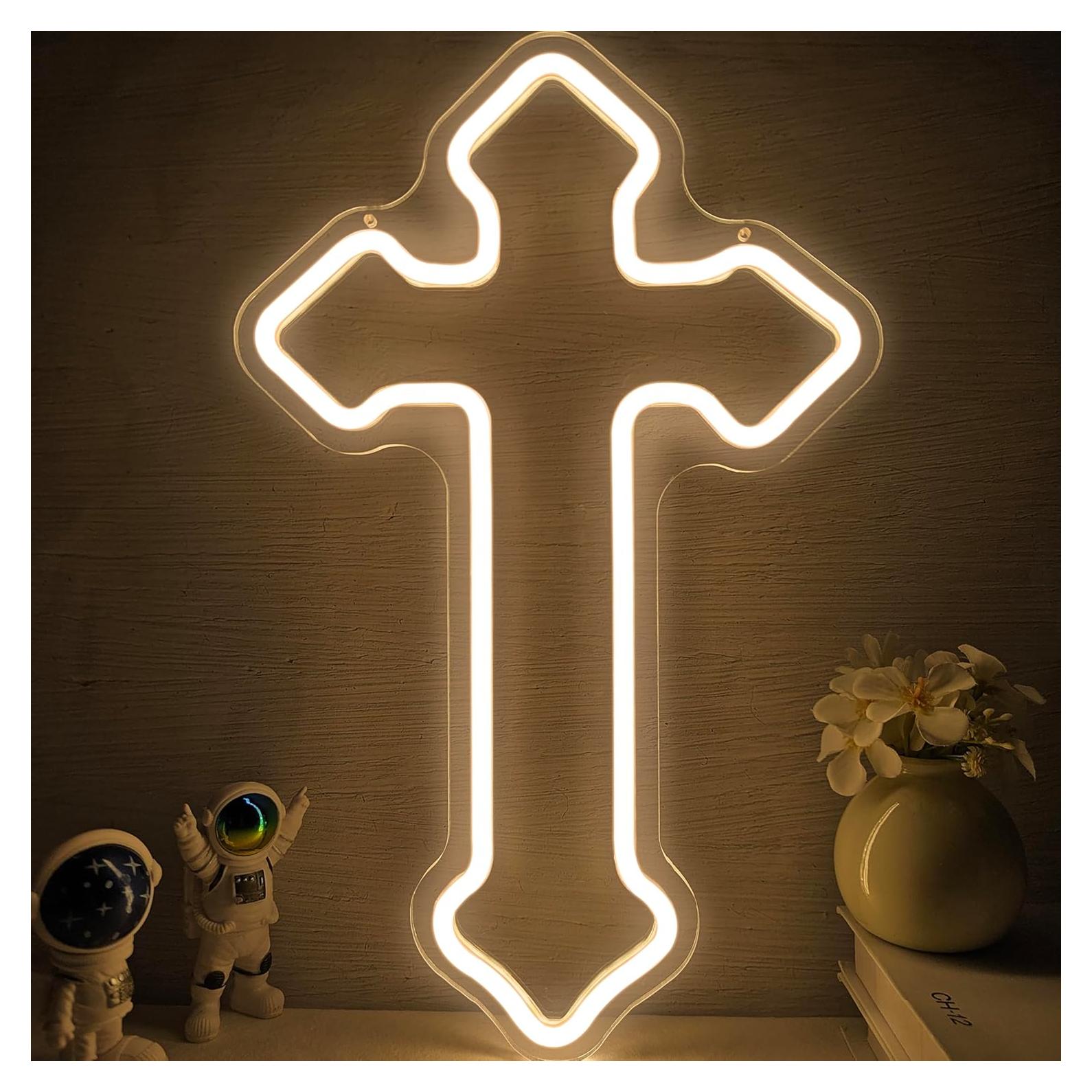 Luz de Neón Cruz Jesús LED Dimmable 40x25 cm OvoNinn