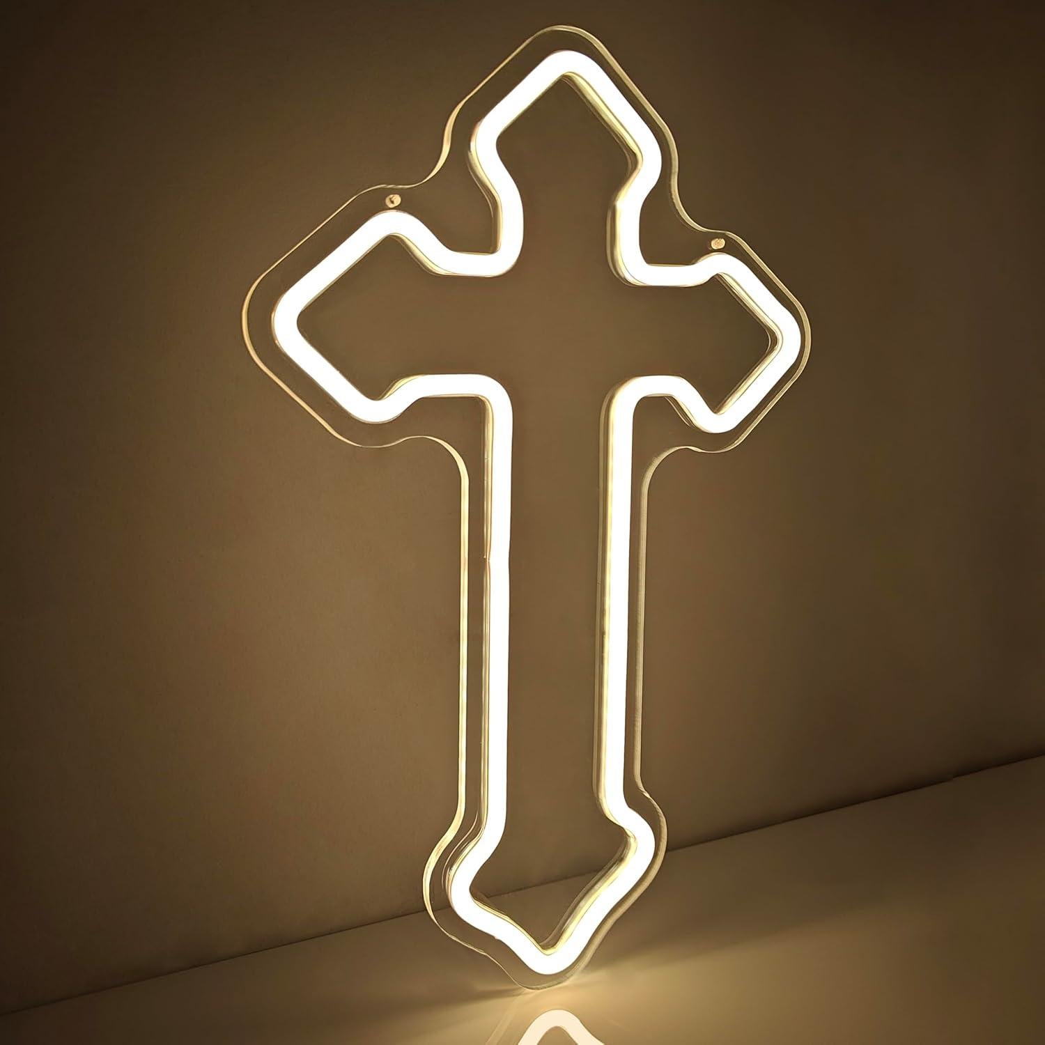 Luz de Neón Cruz Jesús LED Dimmable 40x25 cm OvoNinn