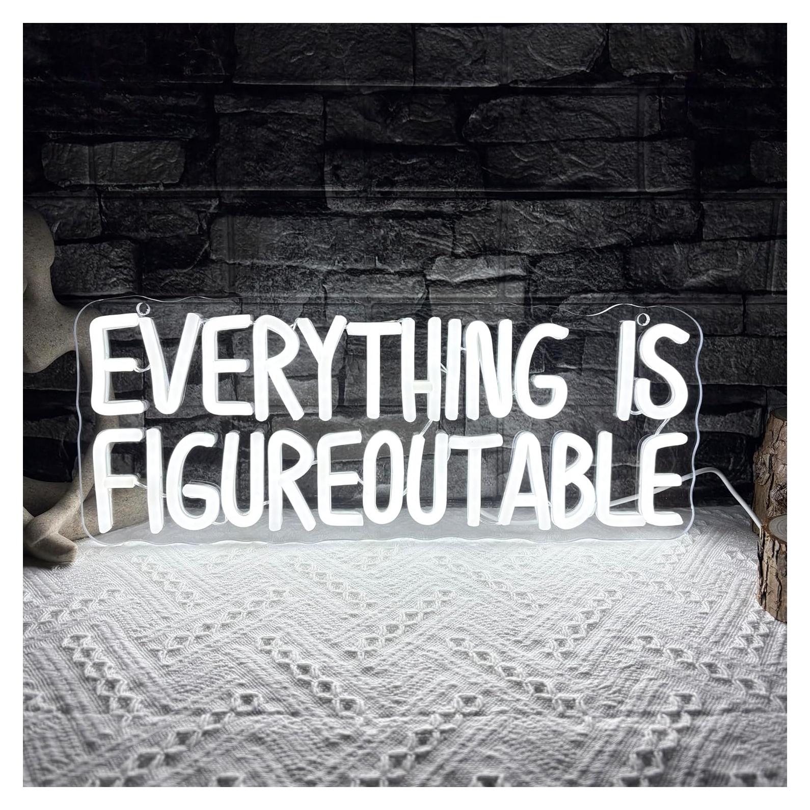 Letrero Neón LED Motivacional Mutank Todo es Solucionable 37.8x20.3 cm