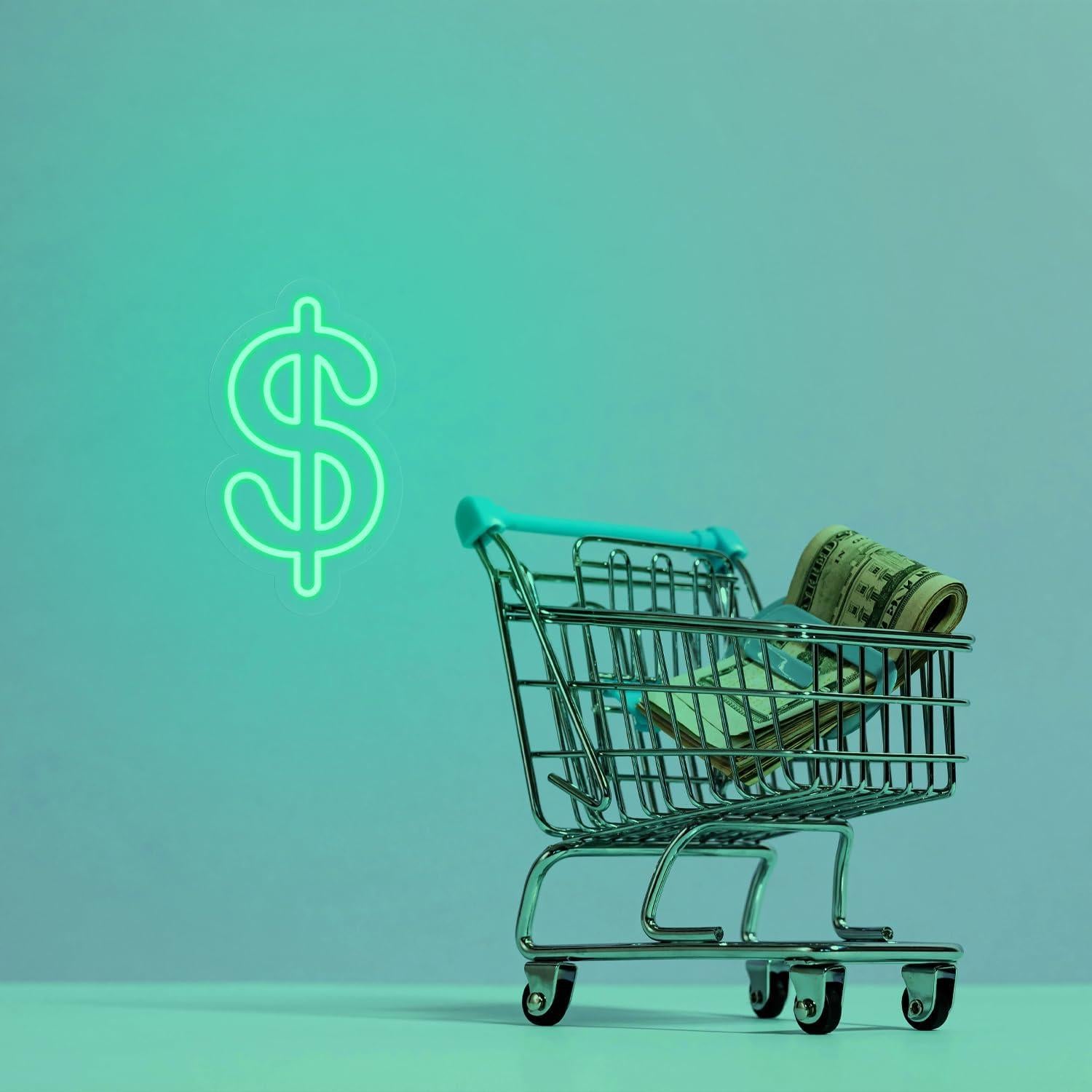 Letrero de Neón Dólar LED Verde 30.2x17.8 cm INSNEnN