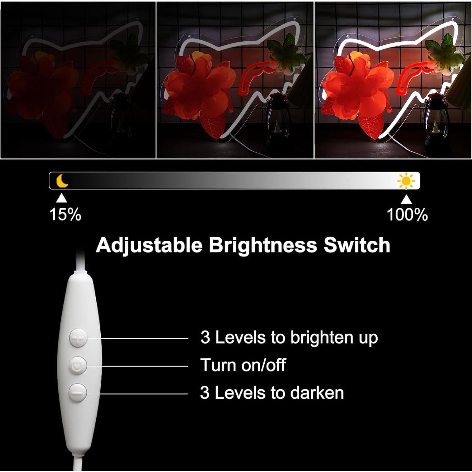 Cartel de Neón Fox AHlove 35.1x27.7cm LED Decoración