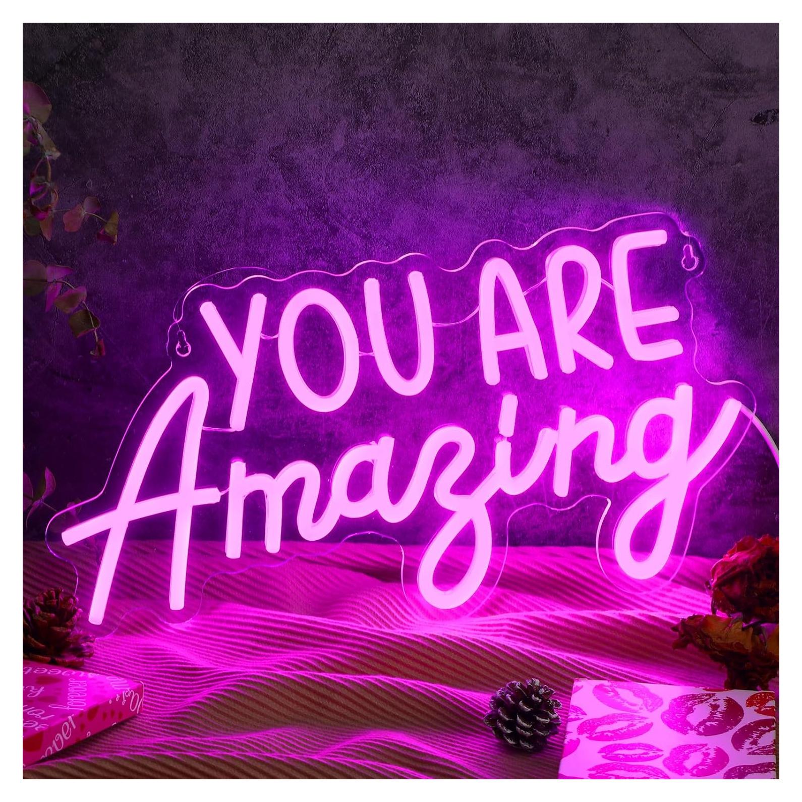 Letrero de Luz LED Neon Hoolerry Eres Increíble 40x21 cm