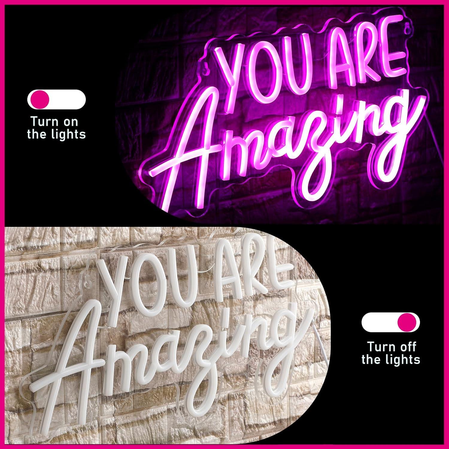 Letrero de Luz LED Neon Hoolerry Eres Increíble 40x21 cm