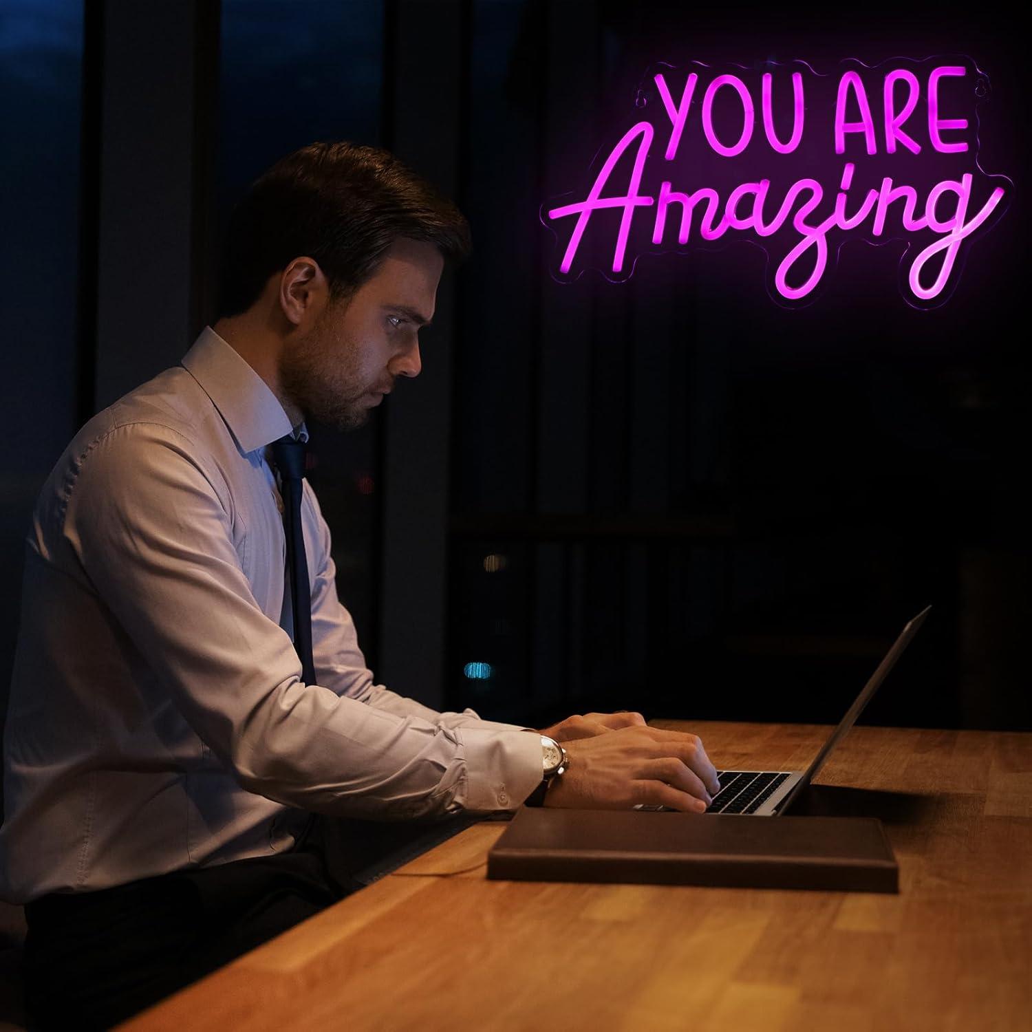 Letrero de Luz LED Neon Hoolerry Eres Increíble 40x21 cm