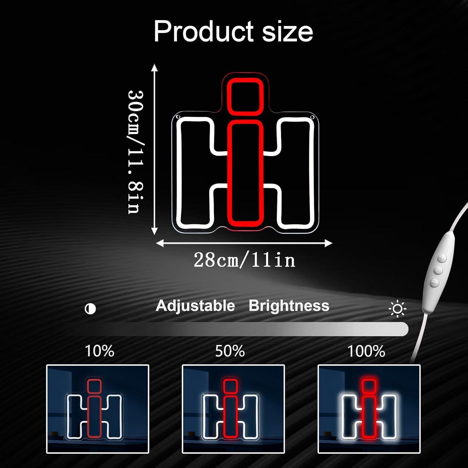 Cartel de Neón LED Foxiden International Harvester 30x30cm