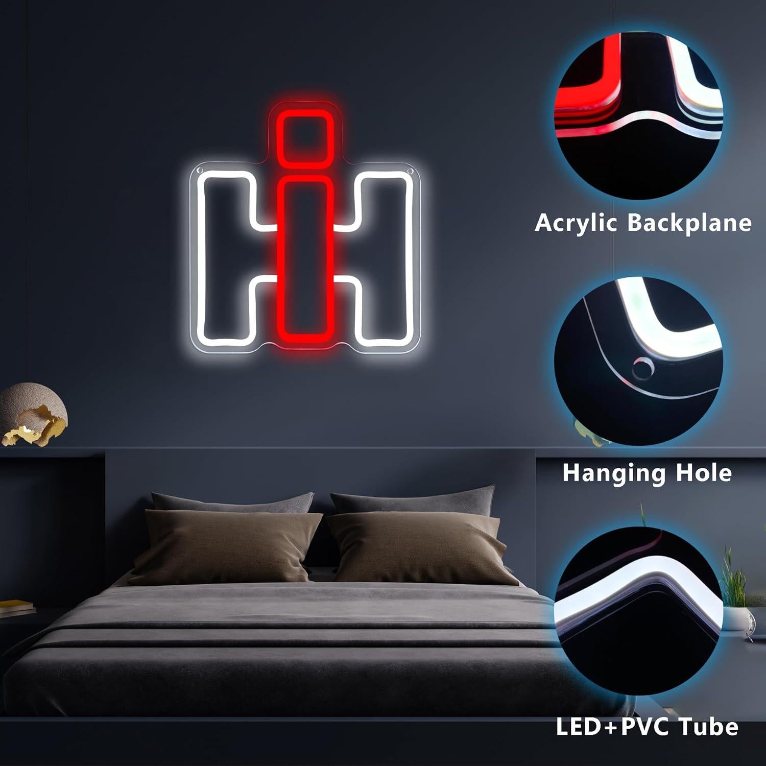 Cartel de Neón LED Foxiden International Harvester 30x30cm