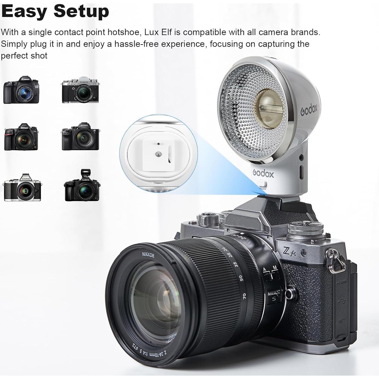 Flash Retro Godox Lux Elf para Fotografía - 400 Destellos