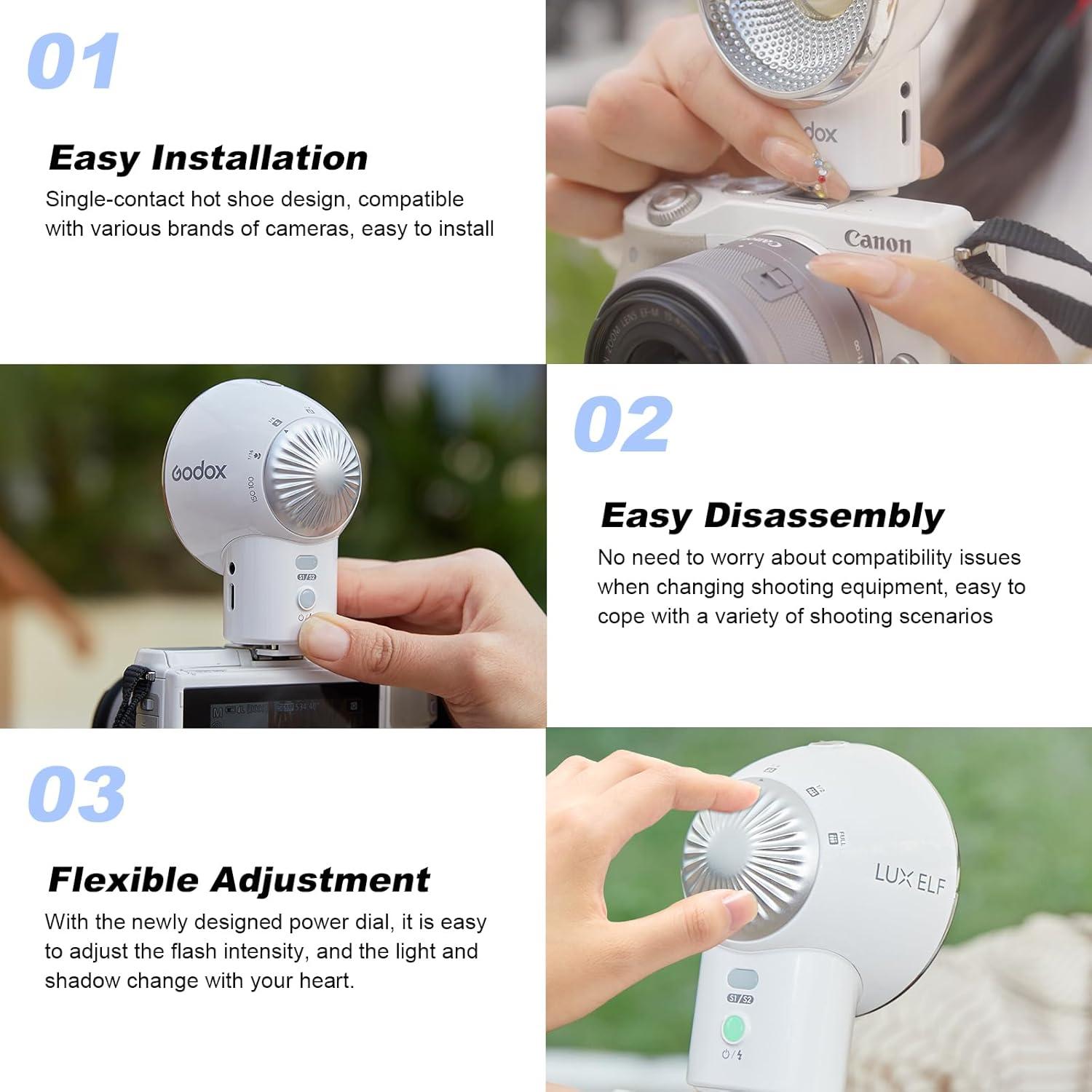 Flash Retro Godox Lux Elf para Fotografía - 400 Destellos