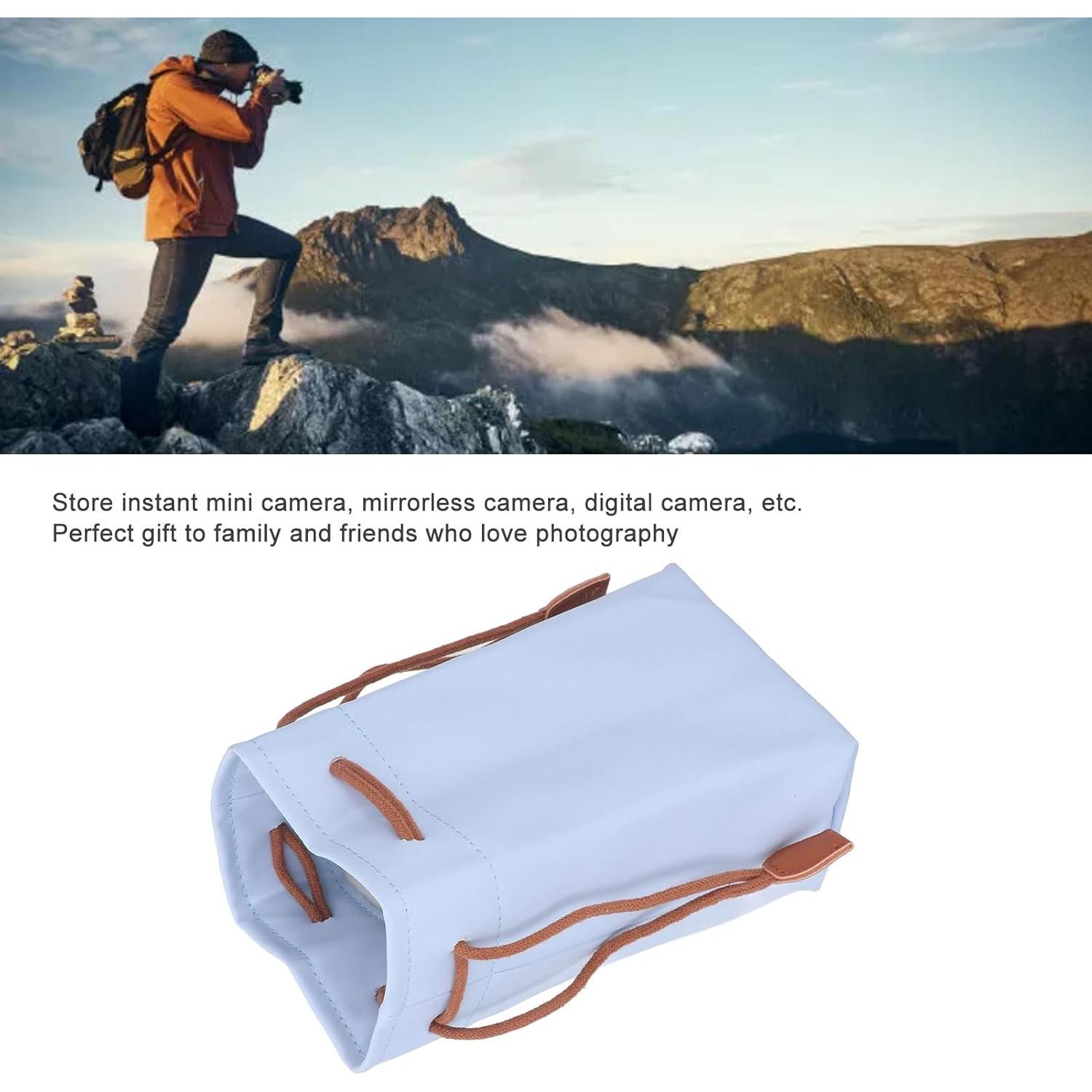 Funda de cámara Dpofirs azul, bolsa suave y compacta 19.5x11.5cm