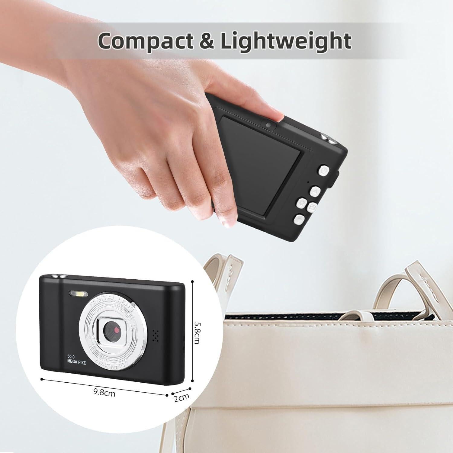 Cámara Digital Acuvar 50MP Doble Lente Compacta 1080P