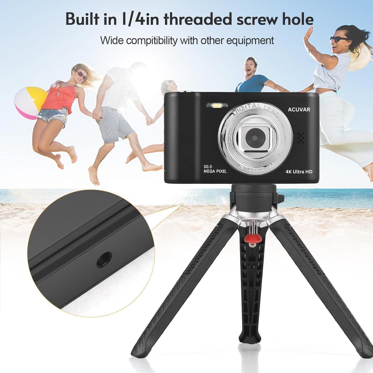 Cámara Digital Acuvar 50MP Doble Lente Compacta 1080P