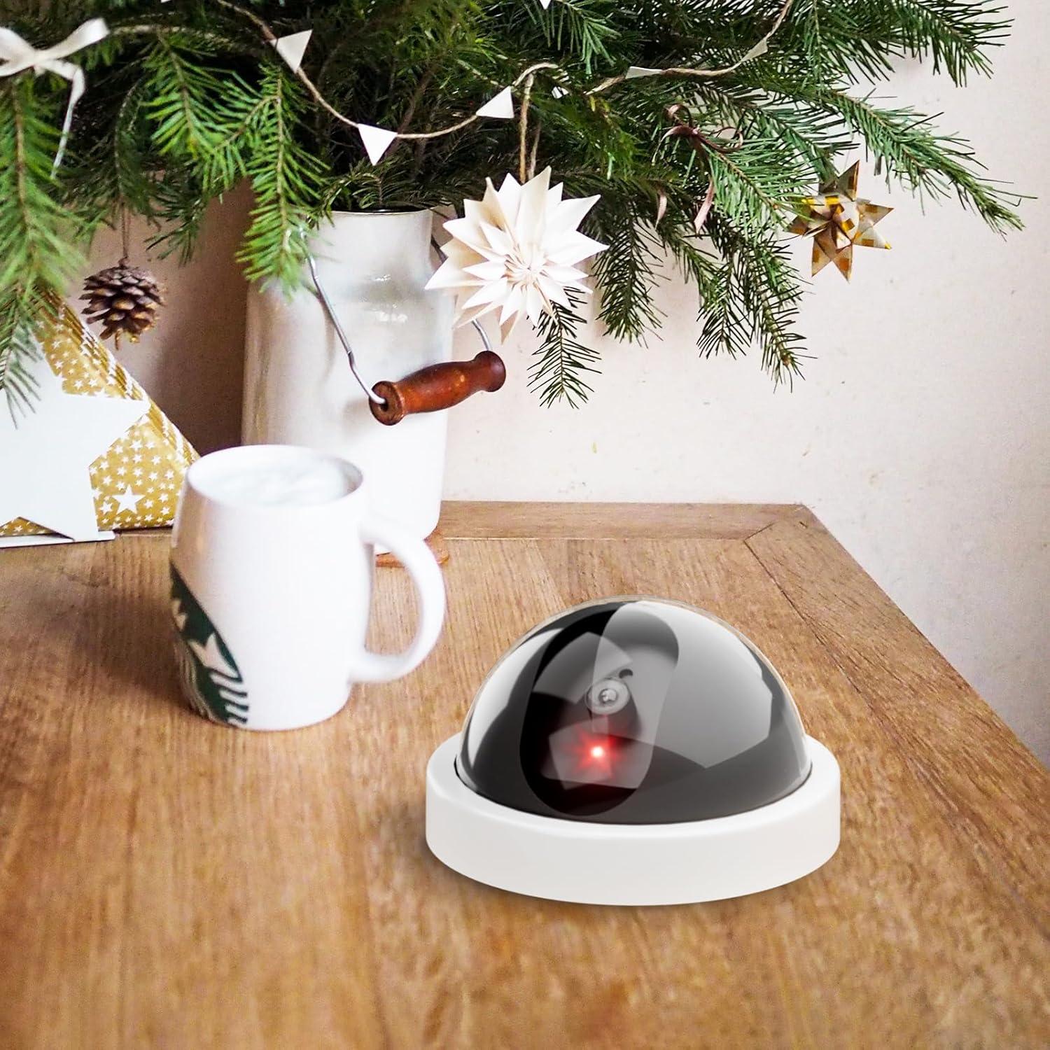 Cámara de Seguridad Falsa WALI SDW-2 con Luz LED Roja - 2 Paquetes