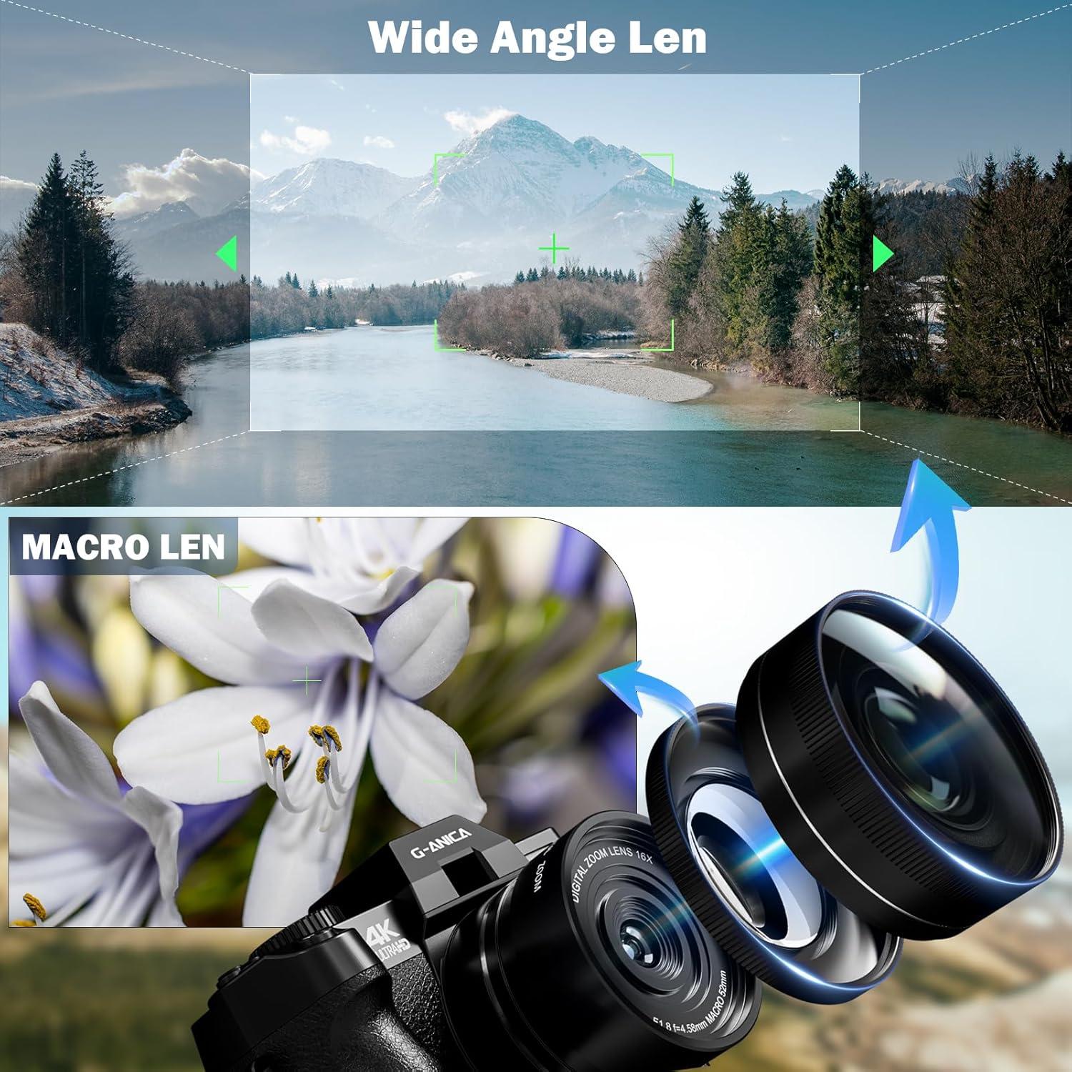 Cámara Digital G-Anica S100 4K 48MP Compacta para Vlogging