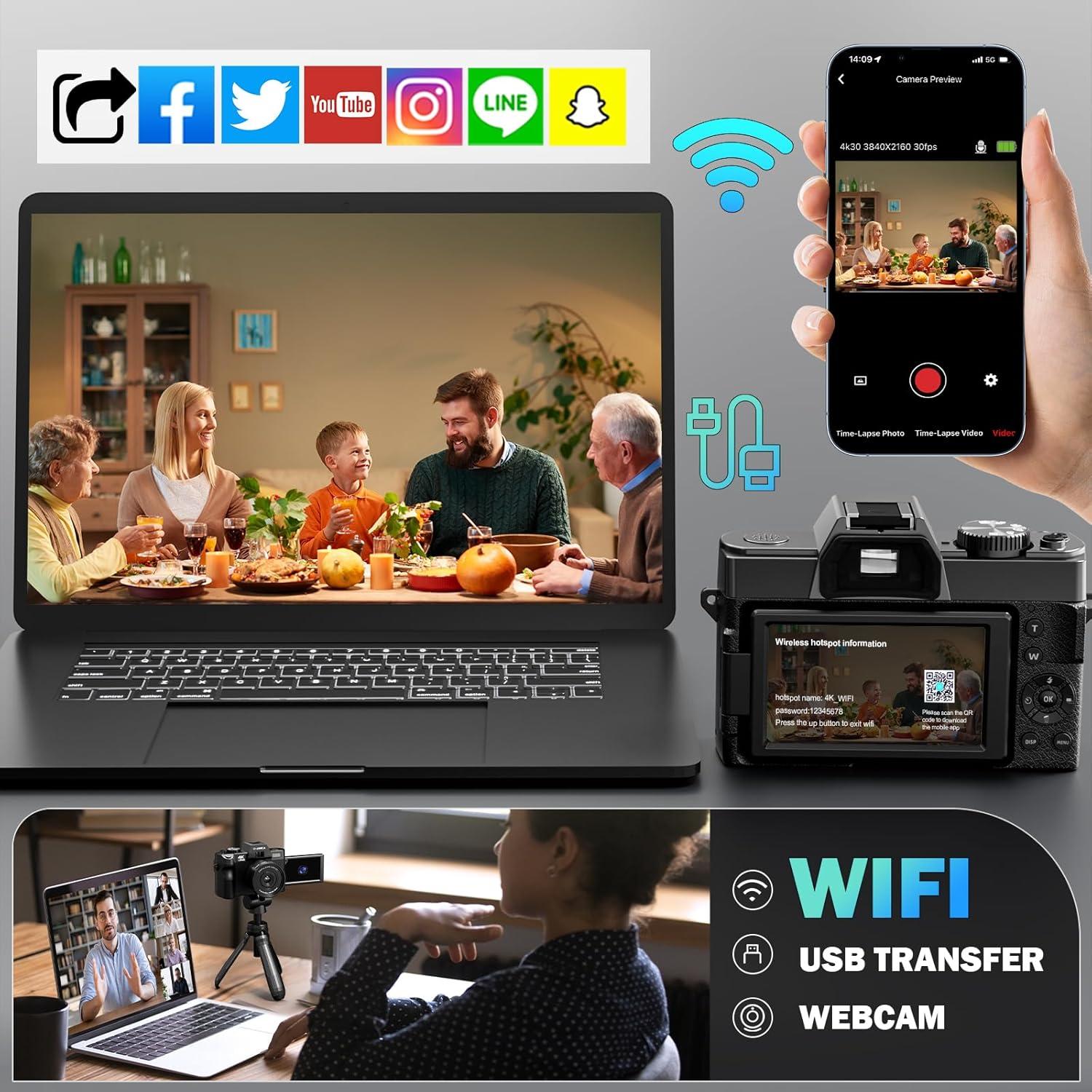 Cámara Digital G-Anica S100 4K 48MP Compacta para Vlogging