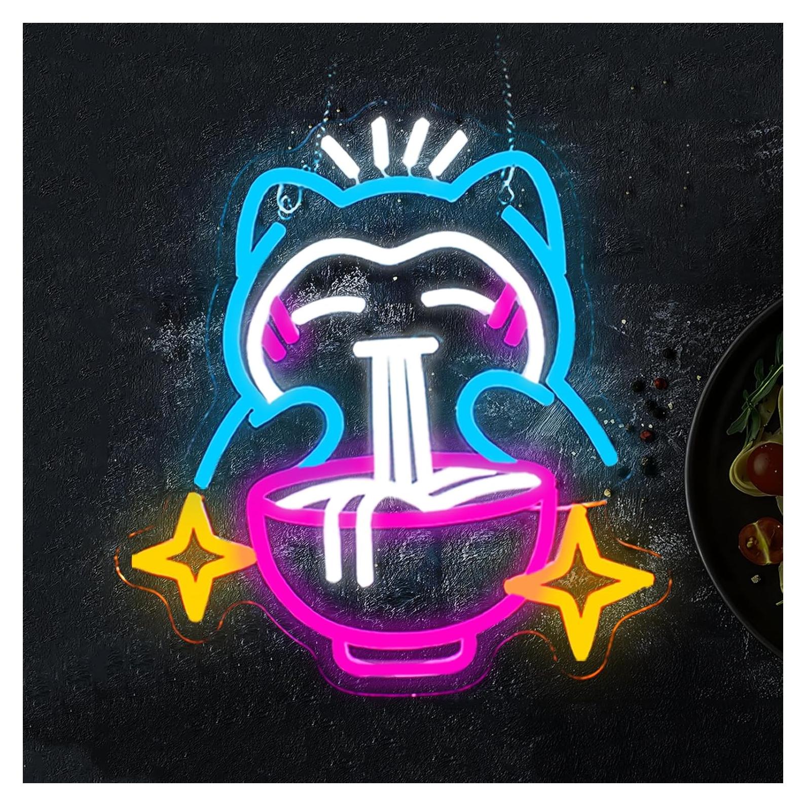 Luz de Neón LED Ramen LiangLiang - Decoración Japonesa 34.3x32cm