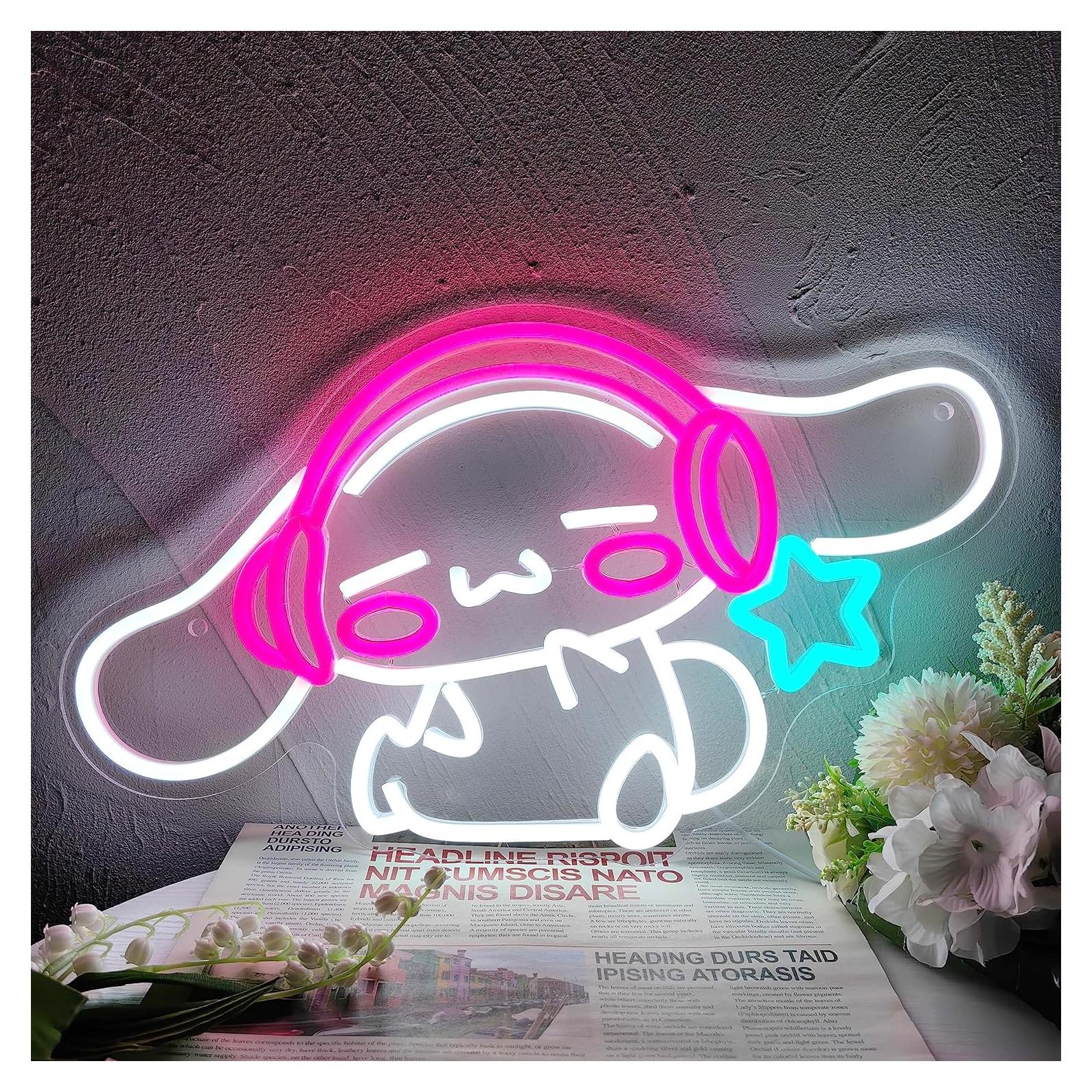 Luz de neón Cinnamoroll LED 43.5x25.5 cm para decoración