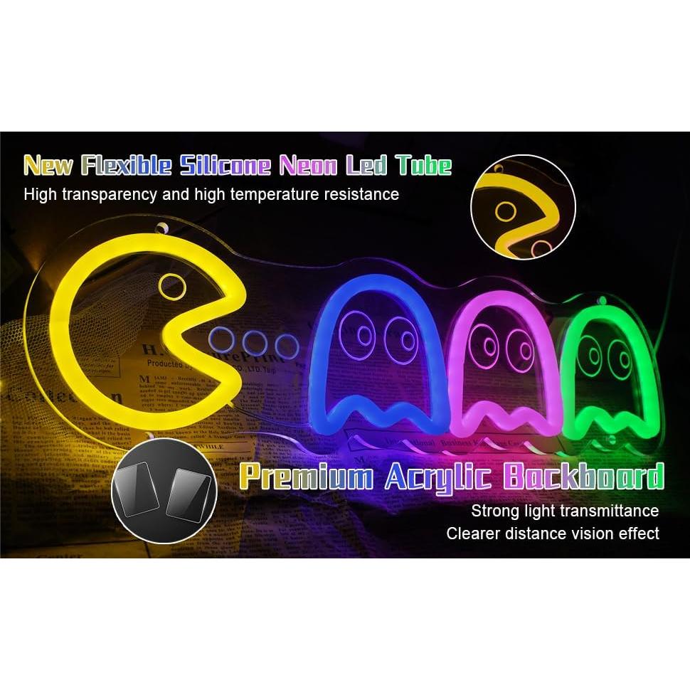 Luz de Neón Retro 3D Fantasma Begooat para Juegos USB