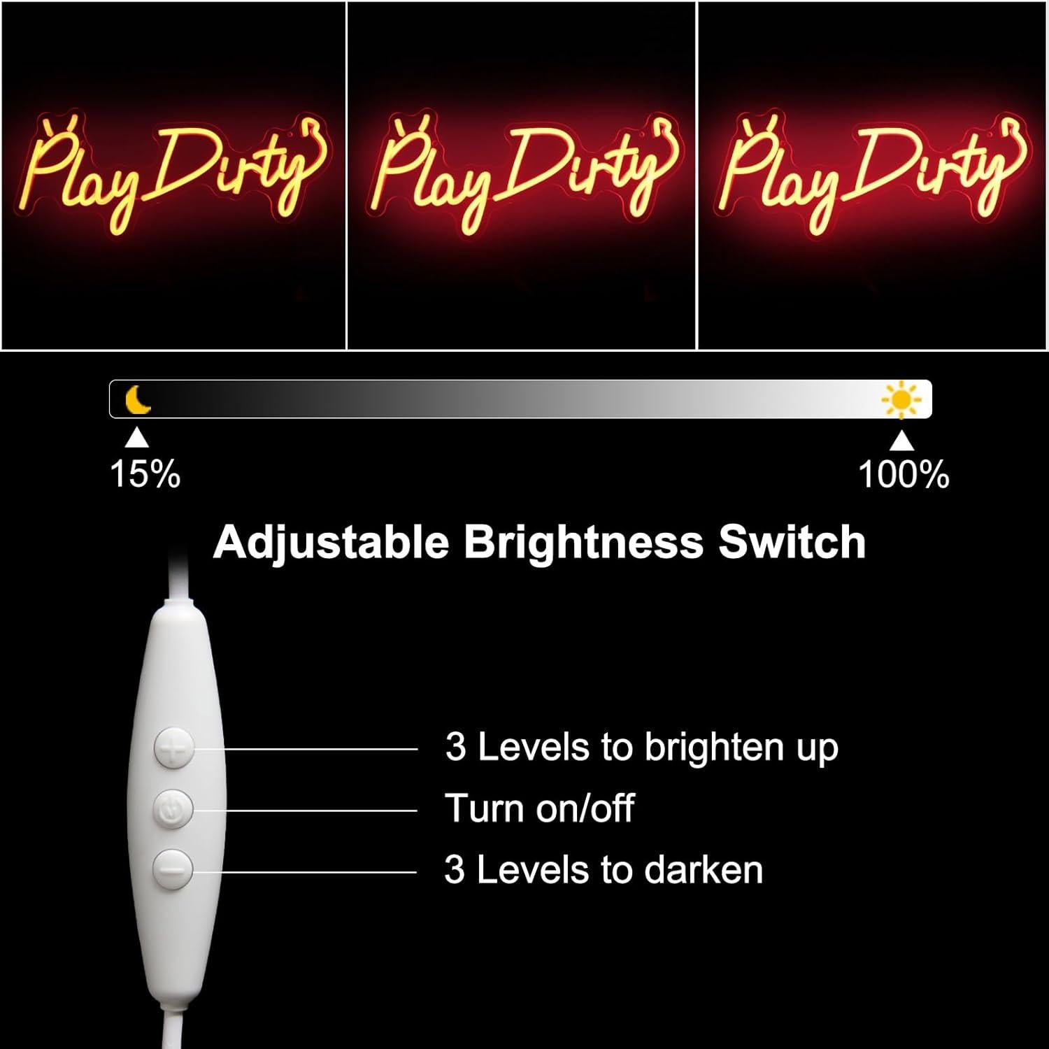 Luz de Neón Juega Sucio Kullneon 43x18 cm LED Roja