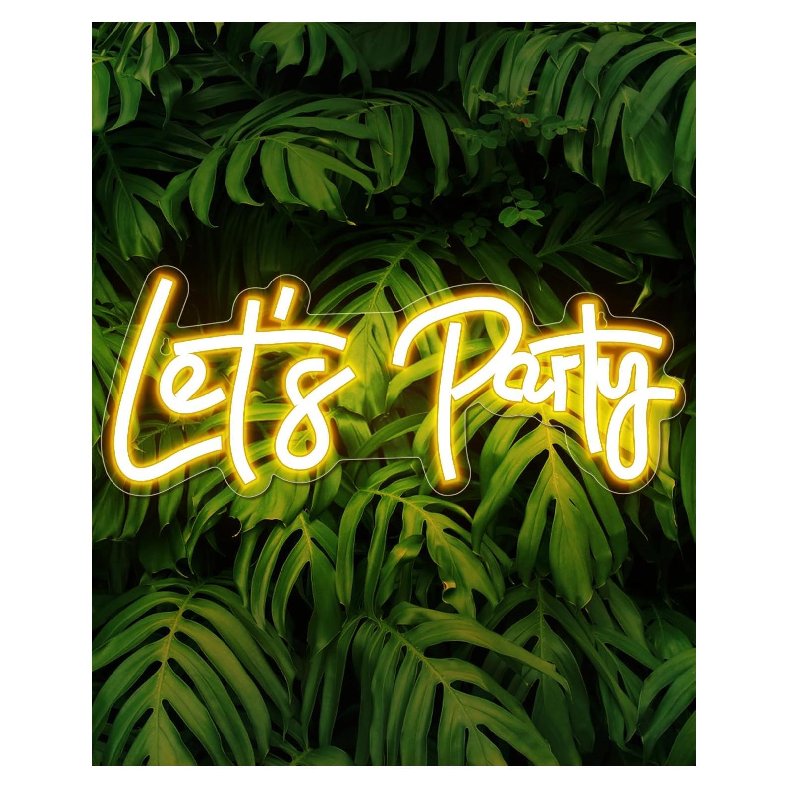 Letrero de Neón LED Arrinew Let's Party para Decoración