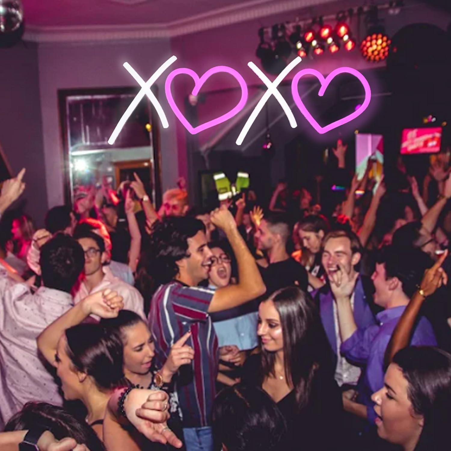 Letrero de Neón ASLANKA XOXO LED Rosa 40x15 cm USB