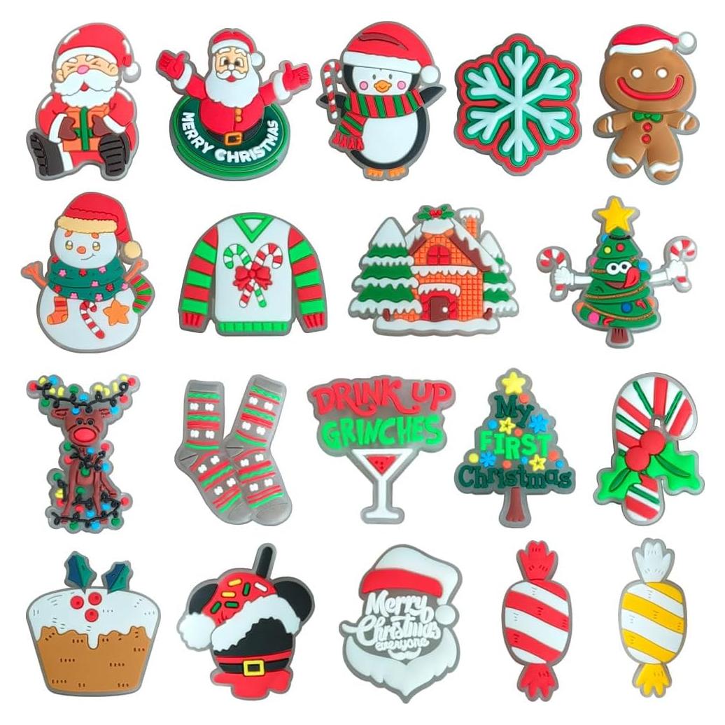 Set 19 Accesorios Navideños para Zapatos con Luz LED