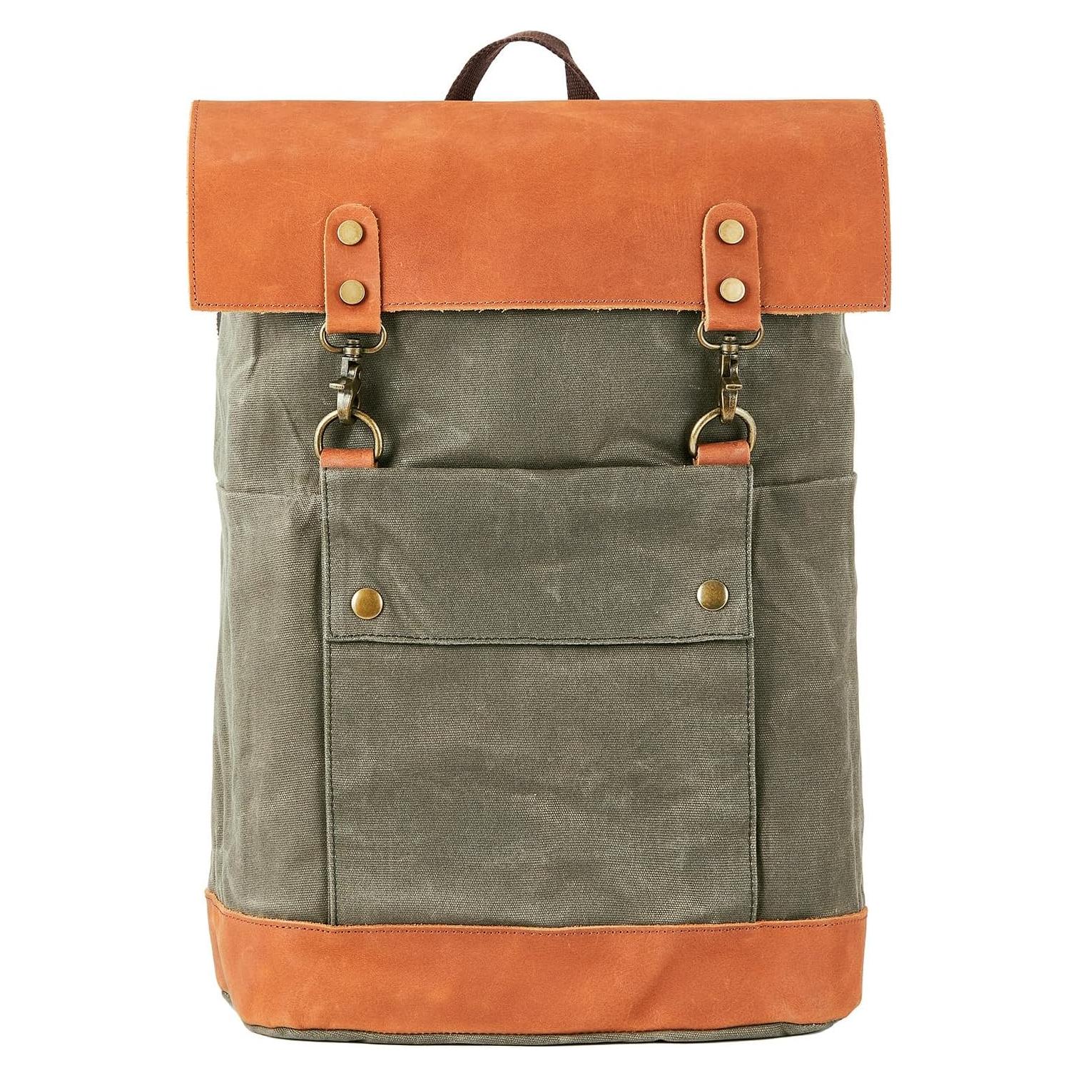 Mochila de Lona Impermeable Vintage BTBP011 para Laptop 15.6"