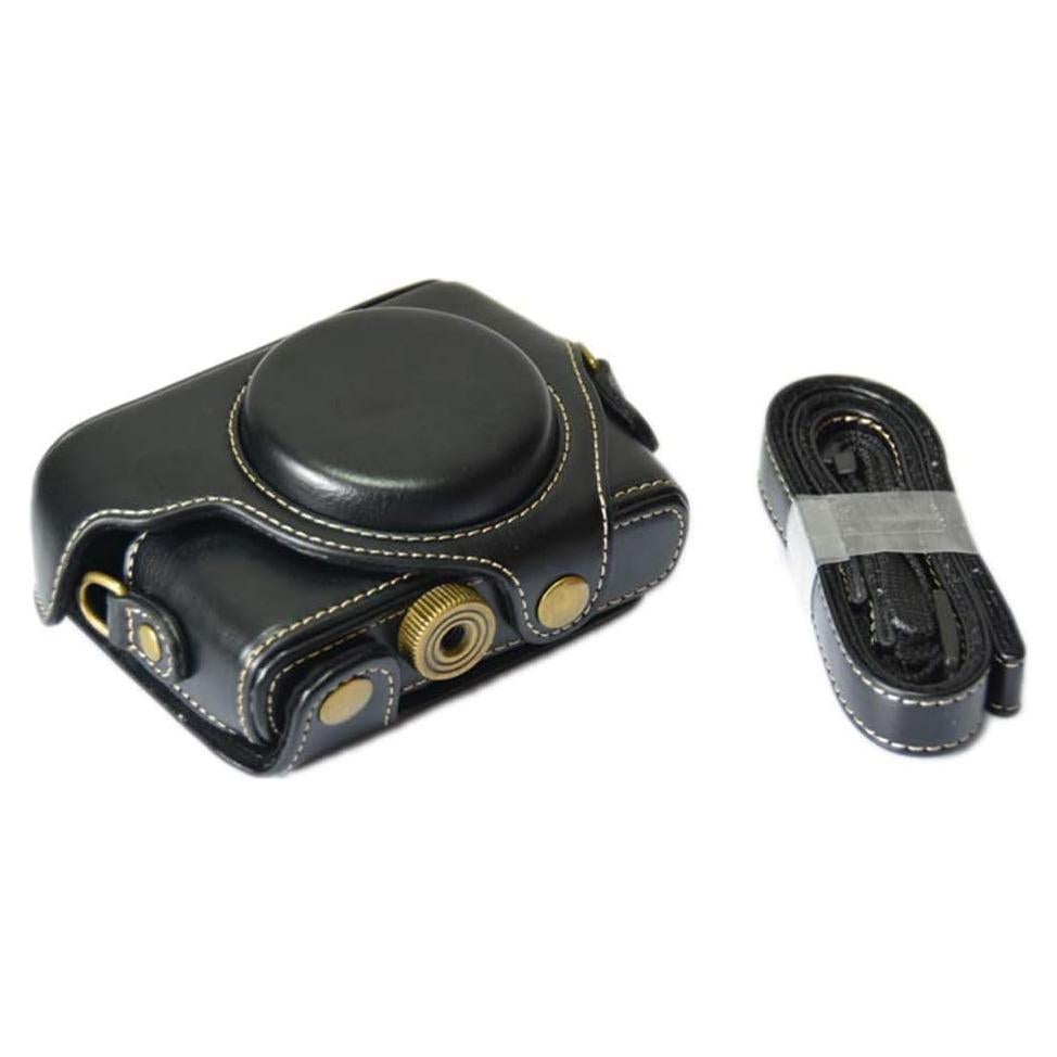 Funda de cámara de cuero PU para Sony RX100 M3 M5 con correa
