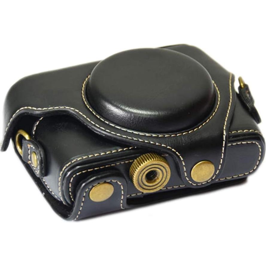 Funda de cámara de cuero PU para Sony RX100 M3 M5 con correa
