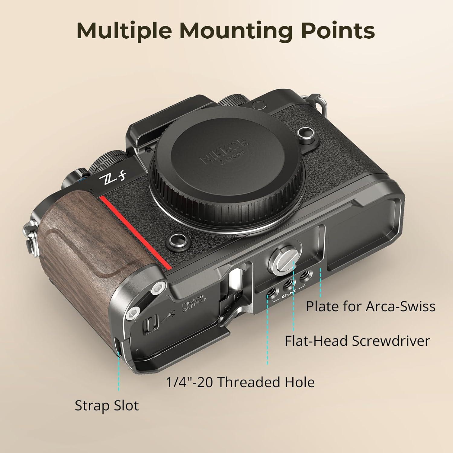 Mango de Madera SmallRig 4801 para Cámara Nikon Z f - Agarre L