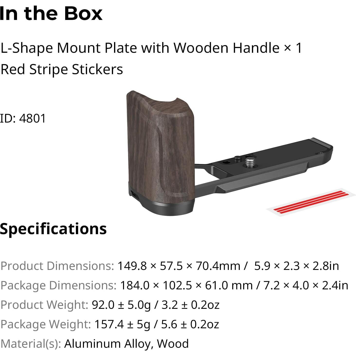 Mango de Madera SmallRig 4801 para Cámara Nikon Z f - Agarre L